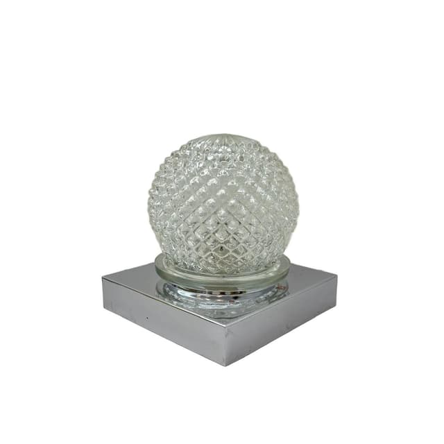 Kinkiet, szkło transparentne, stal chromowana, Hillebrand, Niemcy, lata 70. - WYMIARY