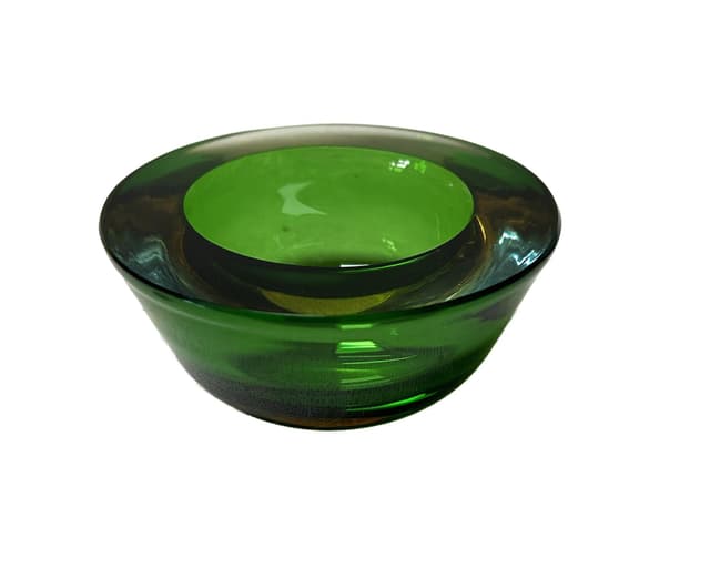 Bowl Sommerso, green, glass, Murano, Italy, 1960s. - DIMENSION