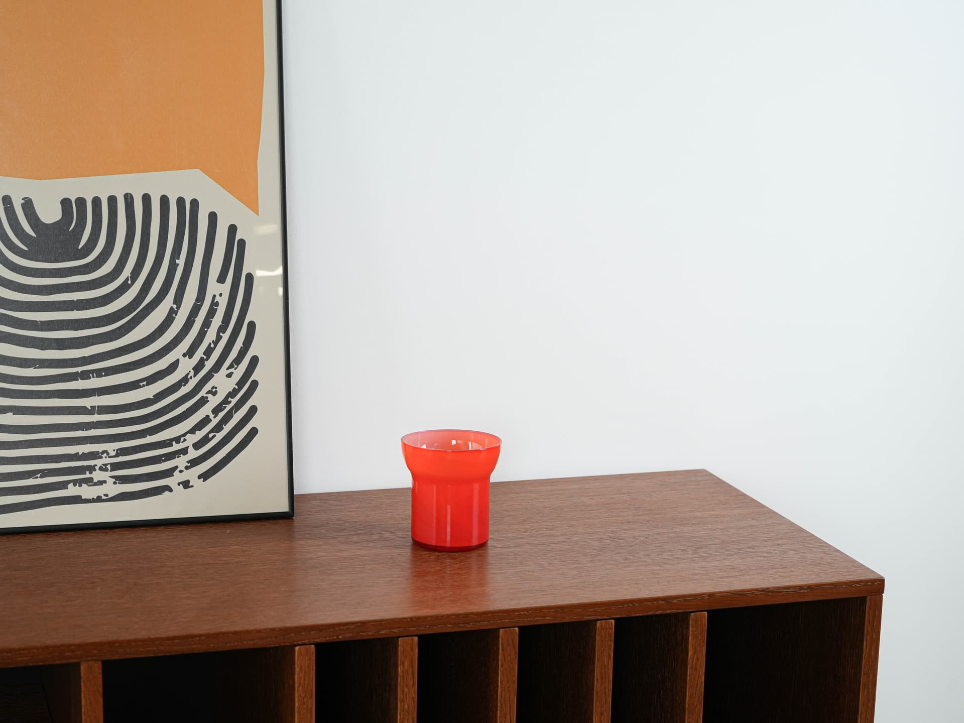 Vase, red glass, Denmark, 1970s. - 313883
