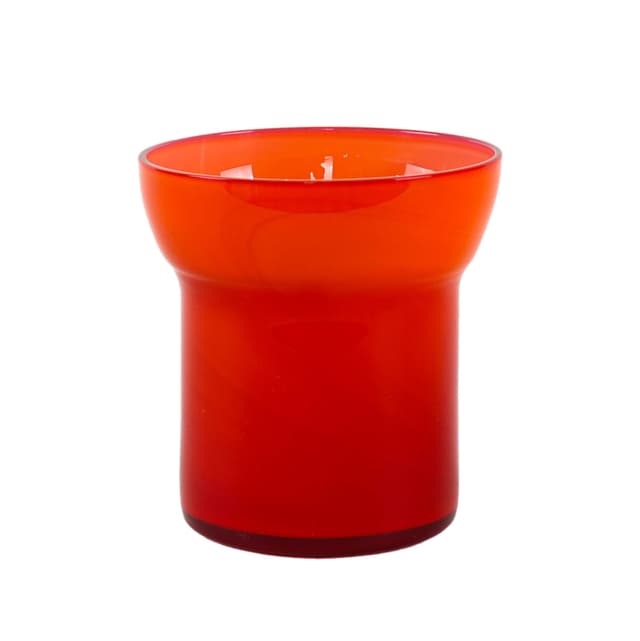 Vase, red glass, Denmark, 1970s. - DIMENSION