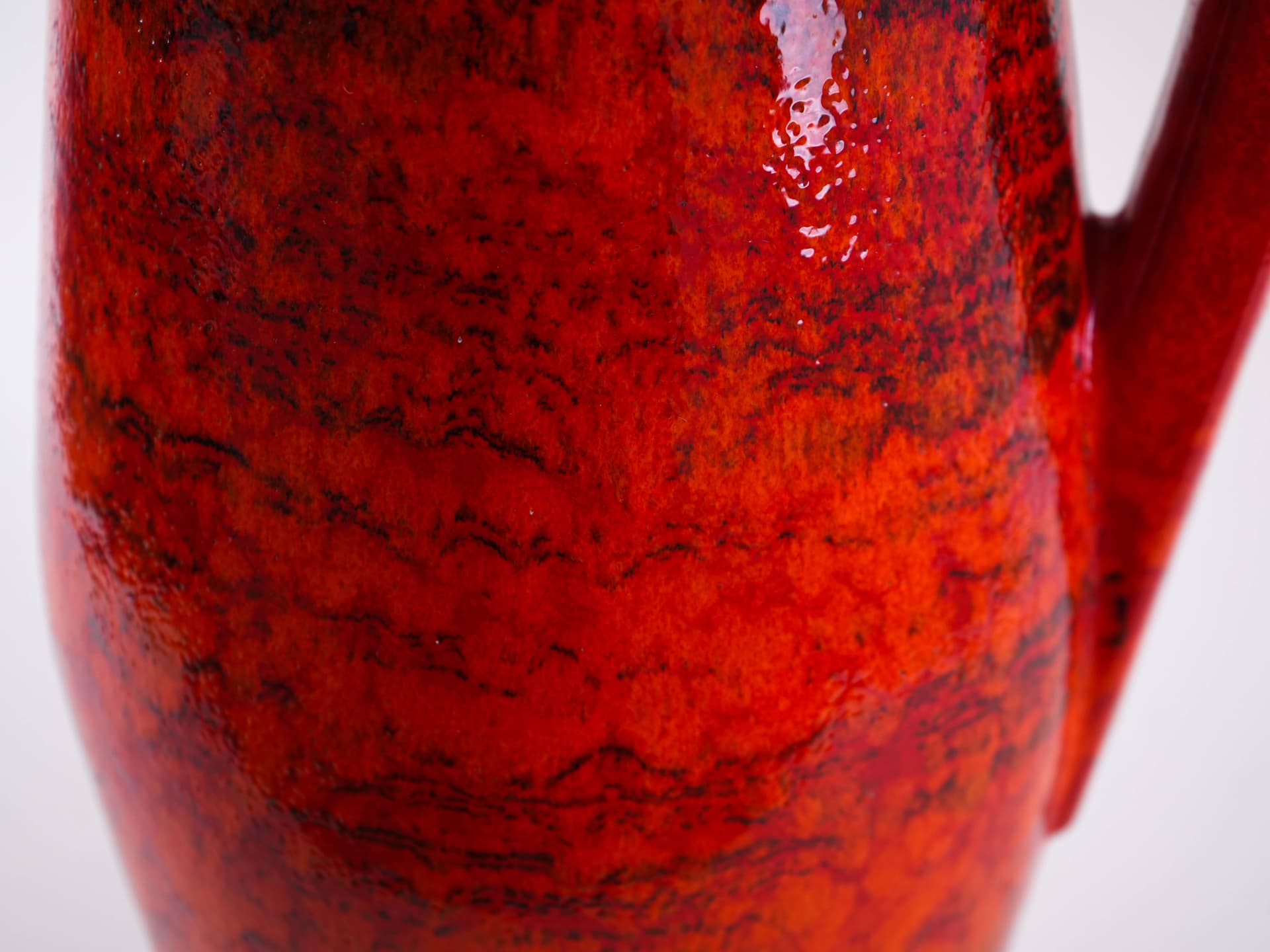 Vase, red orange, ceramics, Germany, 1970s. - 313895