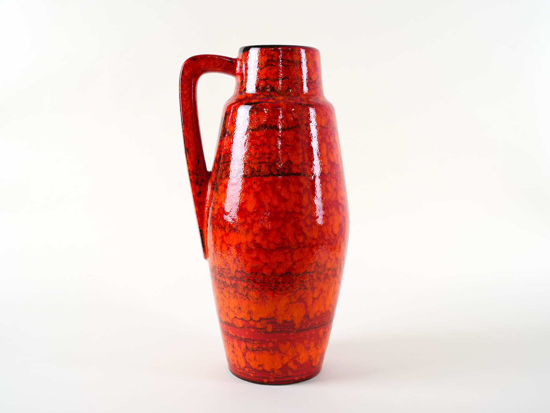 Vase, red orange, ceramics, Germany, 1970s. - 313885