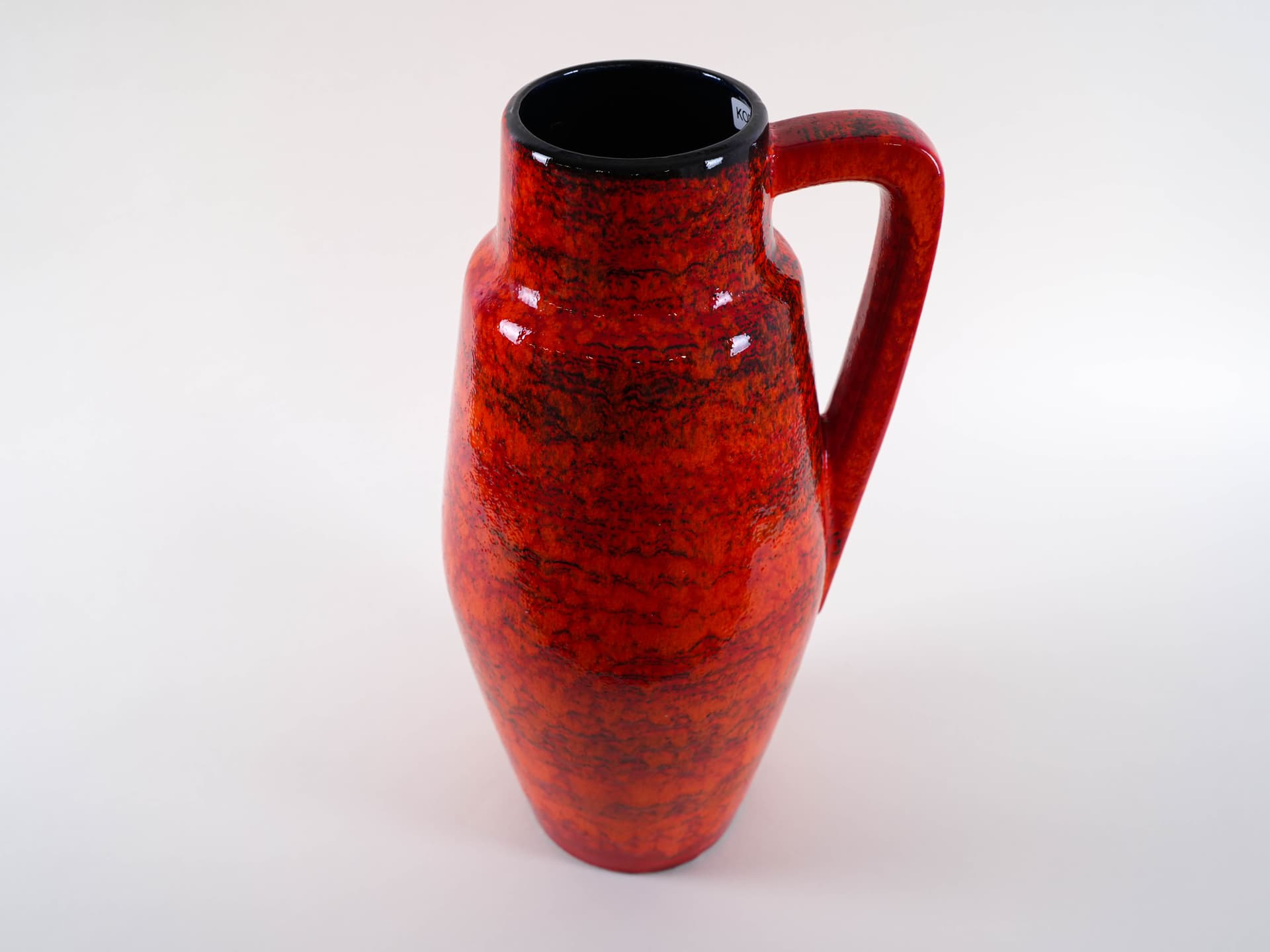 Vase, red orange, ceramics, Germany, 1970s. - 313890