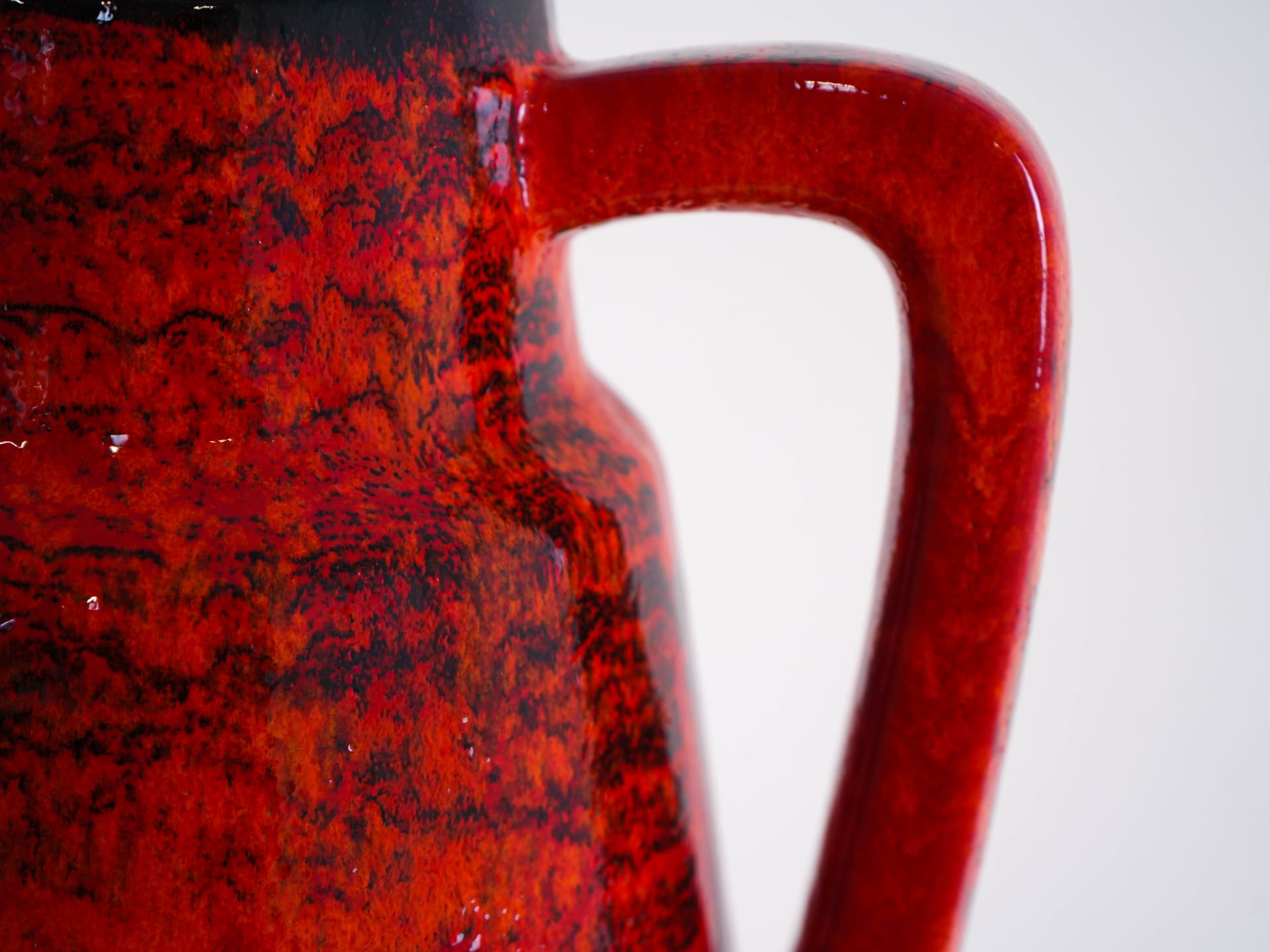 Vase, red orange, ceramics, Germany, 1970s. - 313889