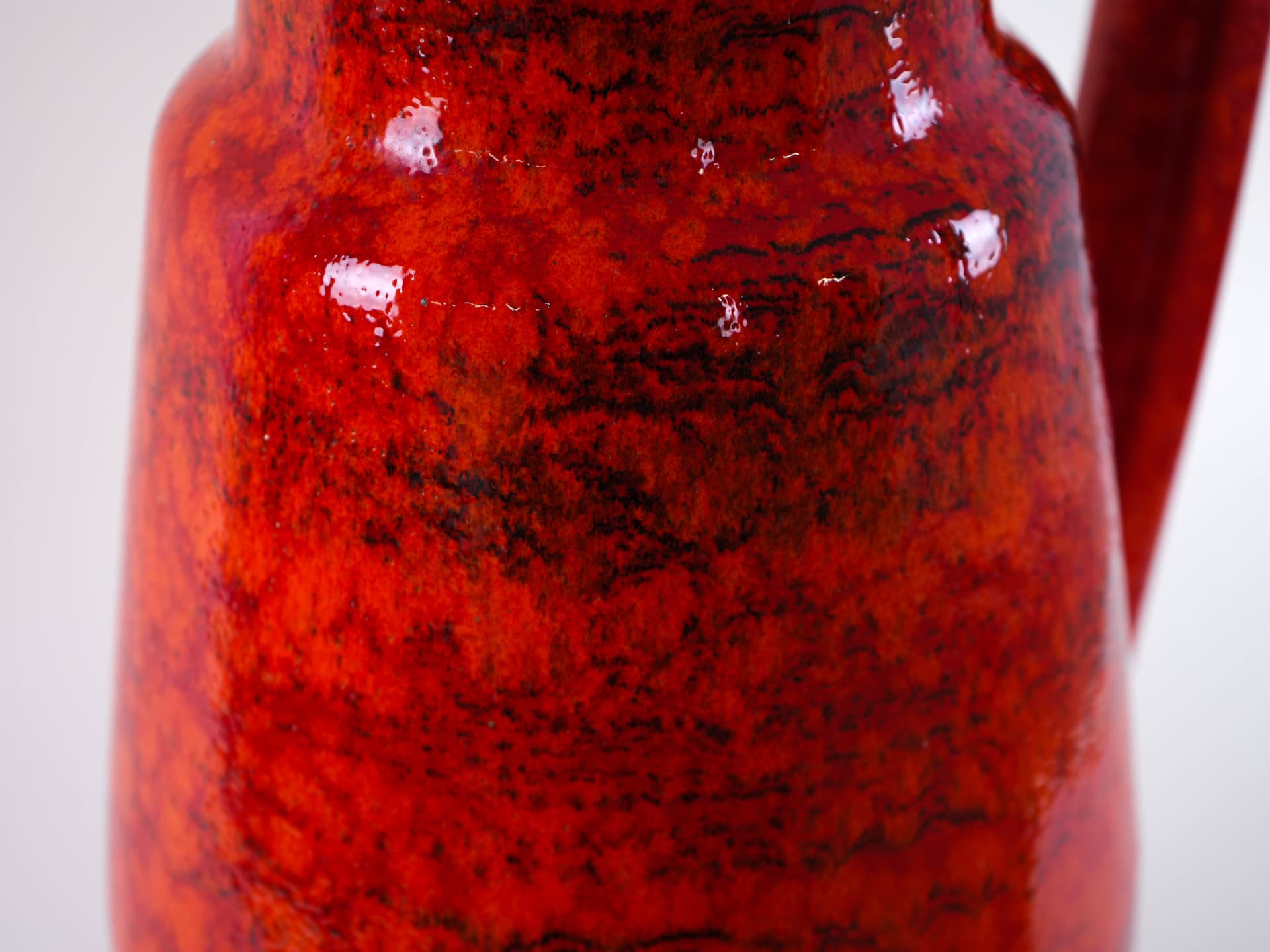 Vase, red orange, ceramics, Germany, 1970s. - 313896