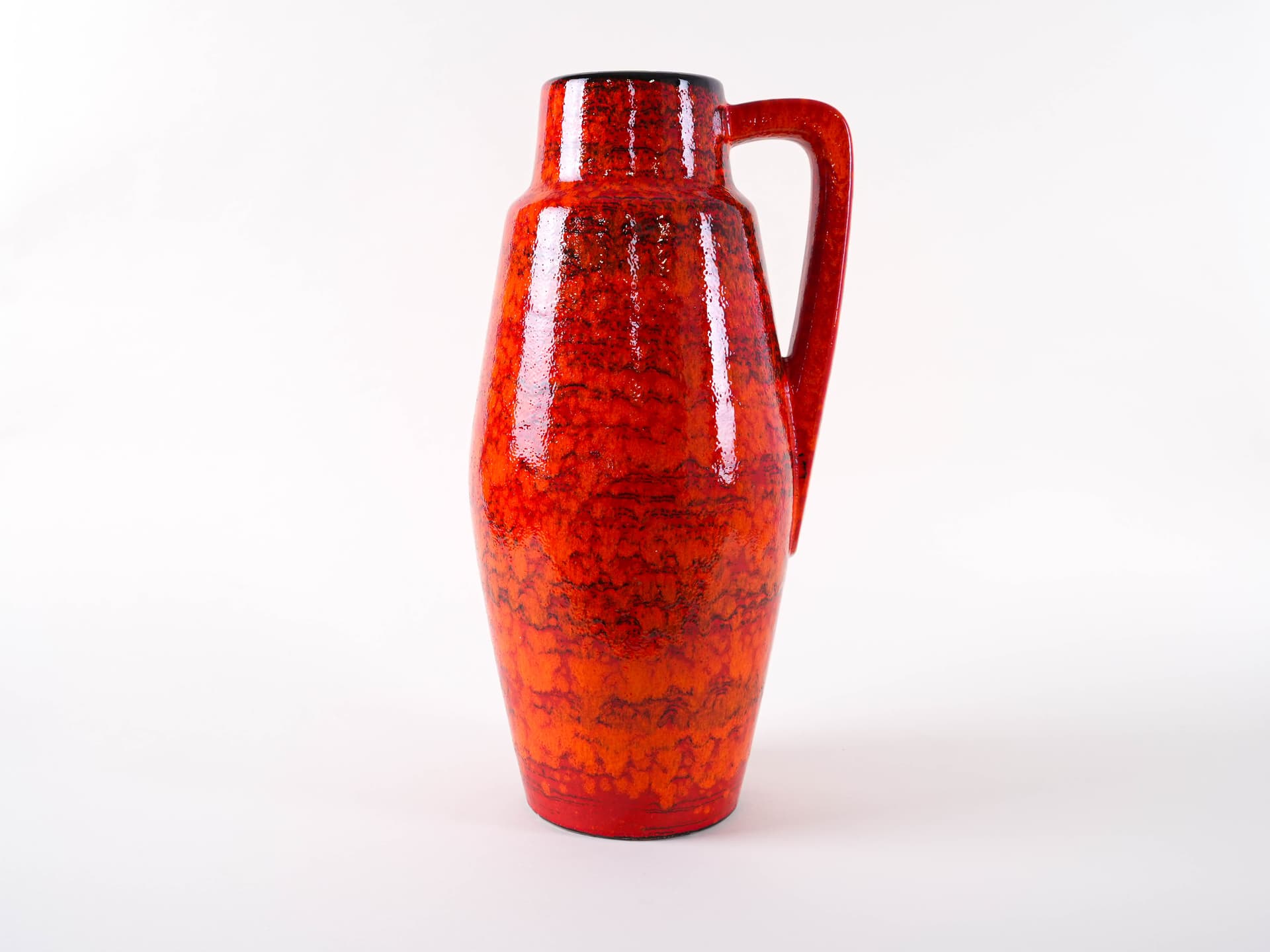 Vase, red orange, ceramics, Germany, 1970s. - 313886
