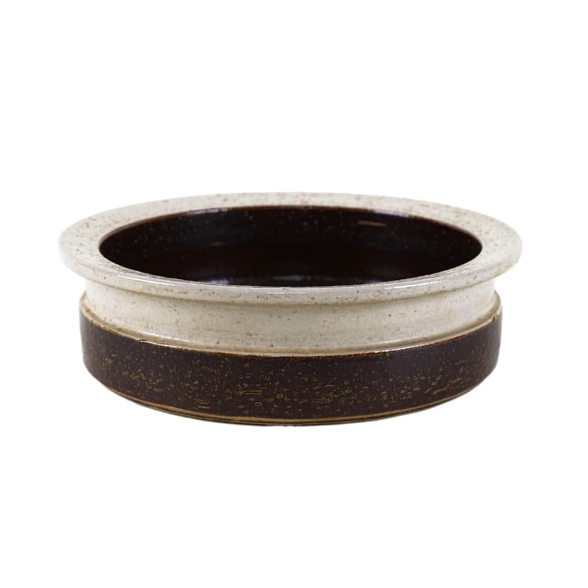 Decorative bowl, brown beige stoneware, Søholm, Denmark, 1970s.