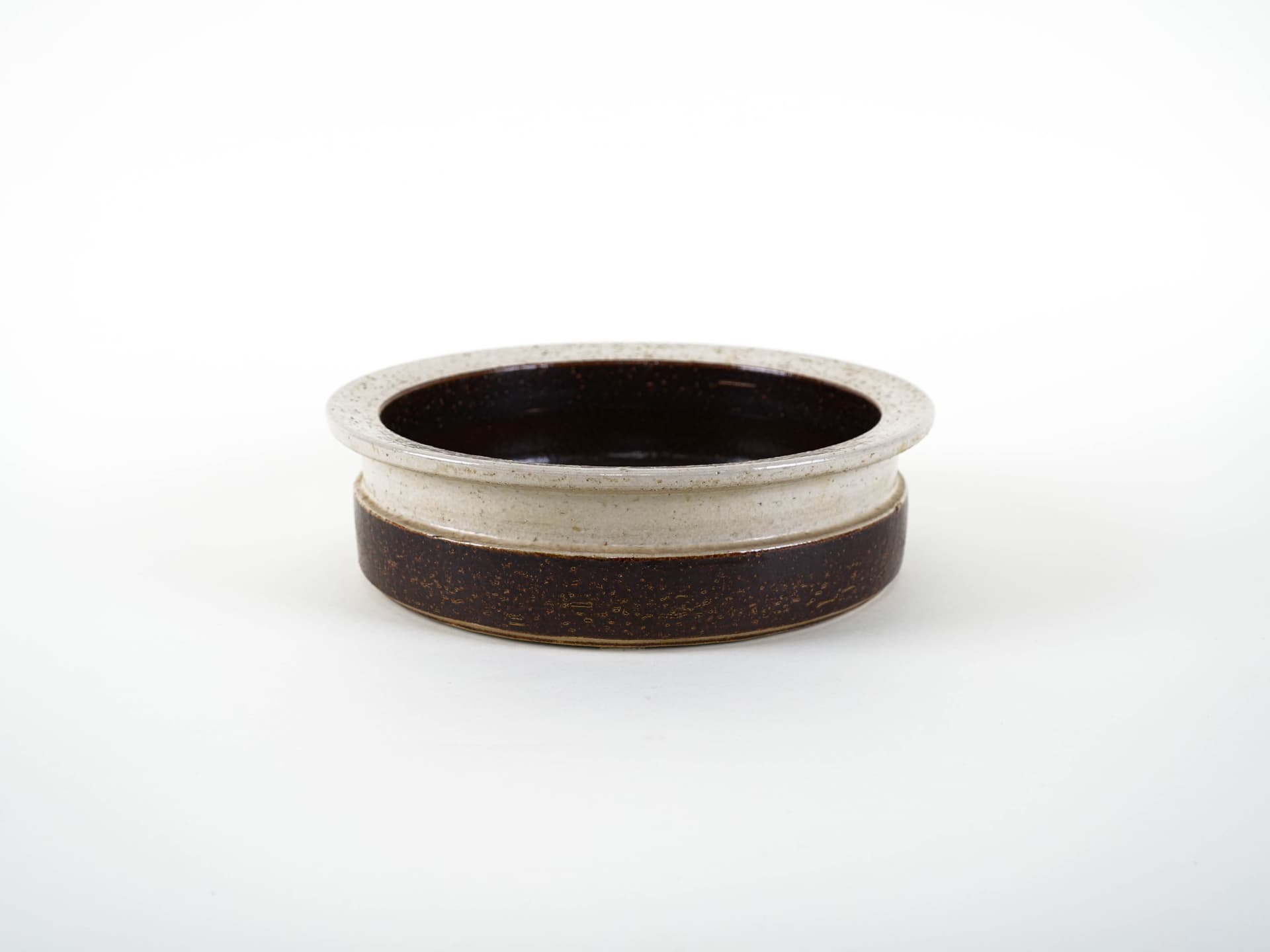 Decorative bowl, brown beige stoneware, Søholm, Denmark, 1970s. - 313898