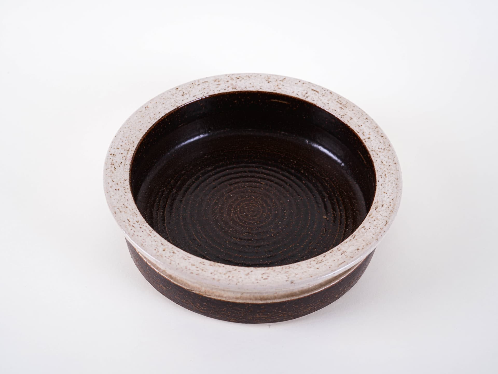 Decorative bowl, brown beige stoneware, Søholm, Denmark, 1970s. - 313903