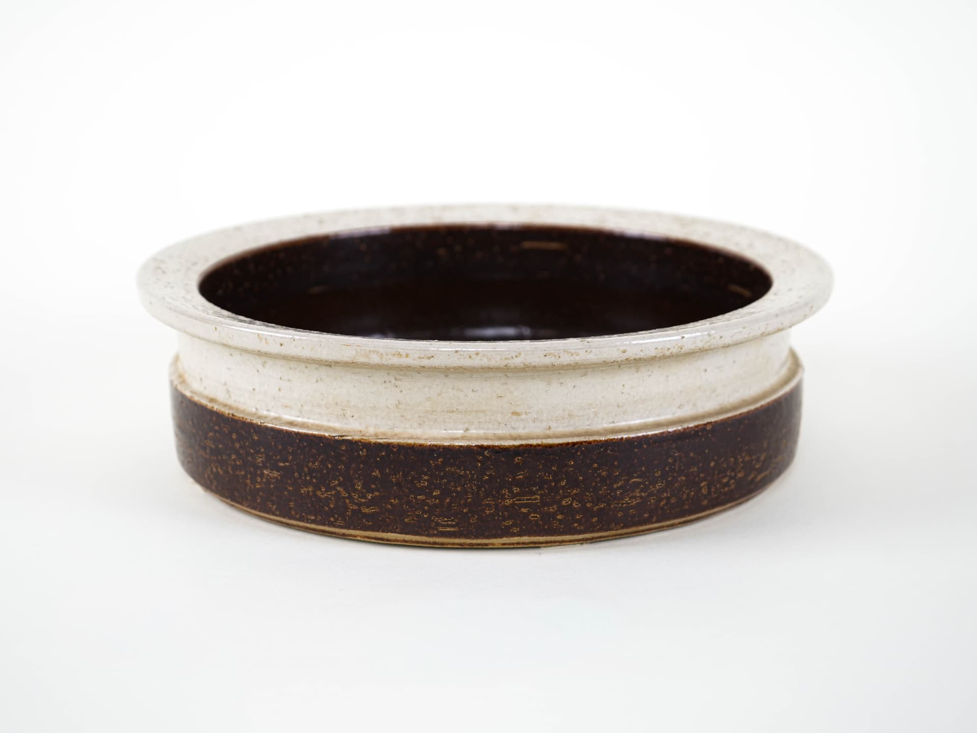 Decorative bowl, brown beige stoneware, Søholm, Denmark, 1970s. - 313900