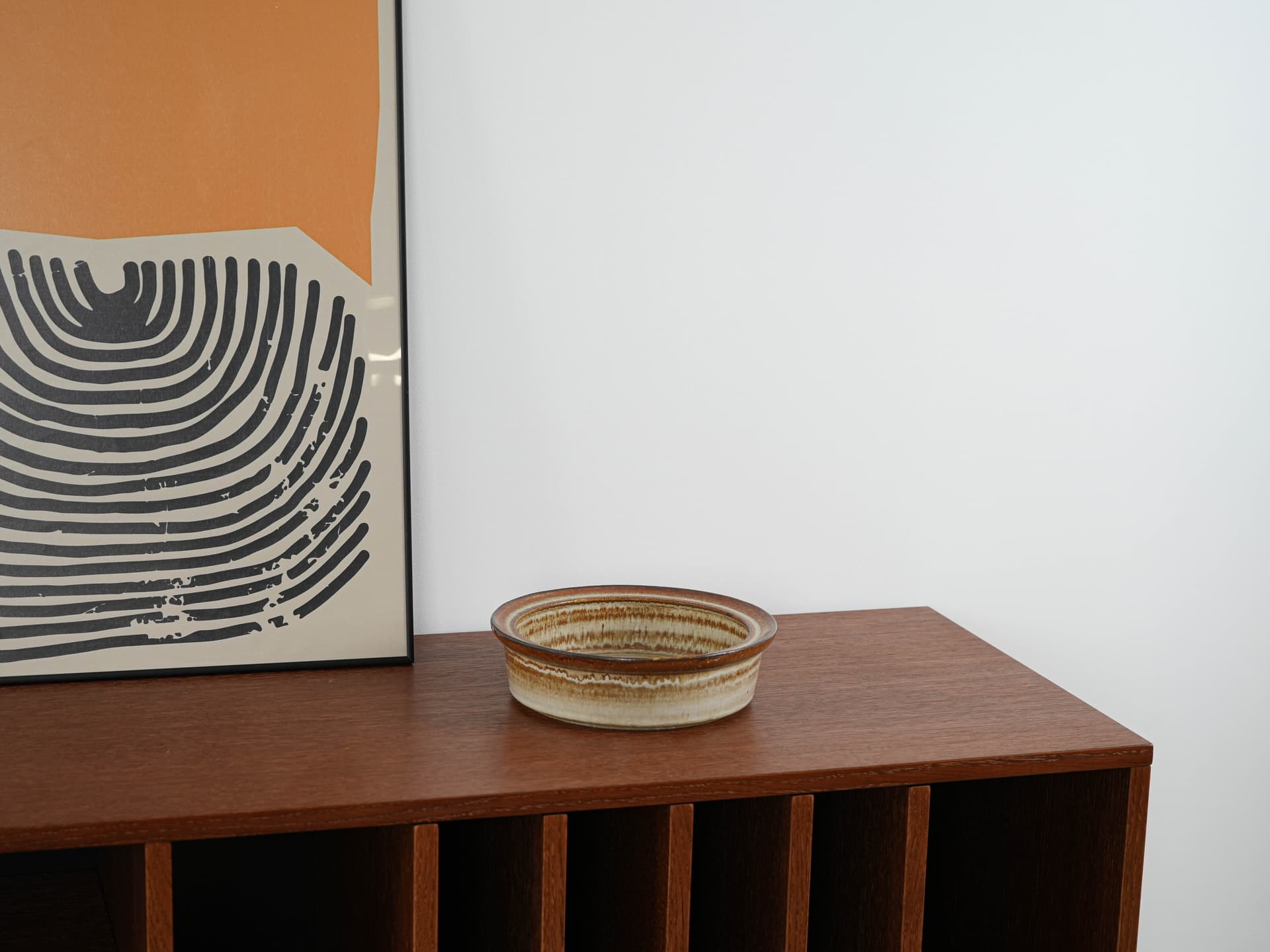 Bowl, brown beige honey, ceramics, Søholm, Denmark, 1970s. - 313913