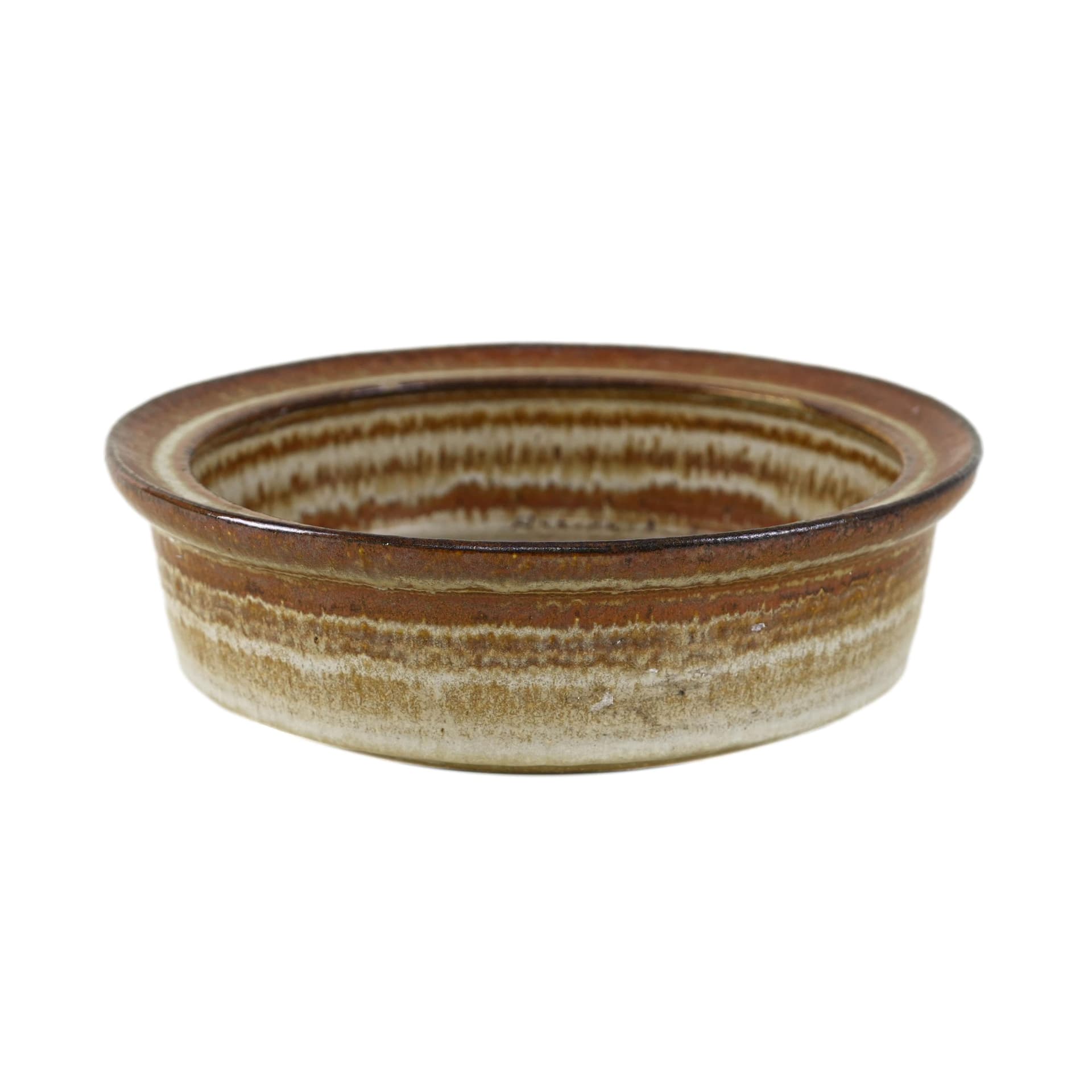Bowl, brown beige honey, ceramics, Søholm, Denmark, 1970s.