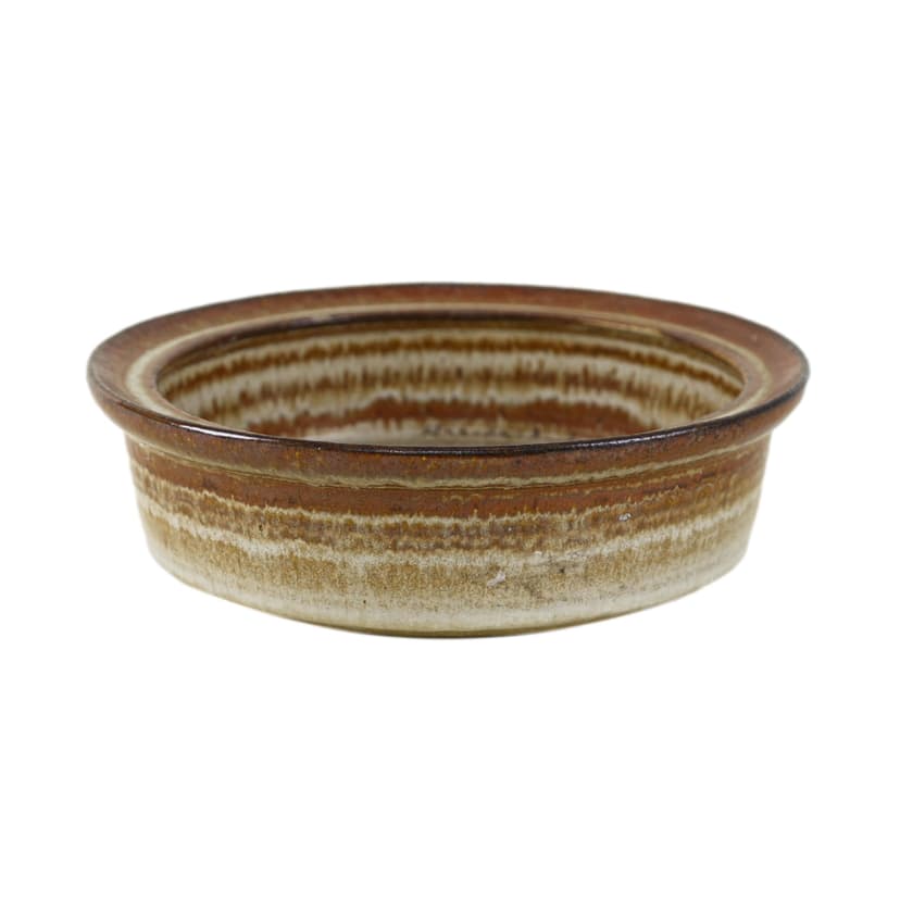 Bowl, brown beige honey, ceramics, Søholm, Denmark, 1970s.