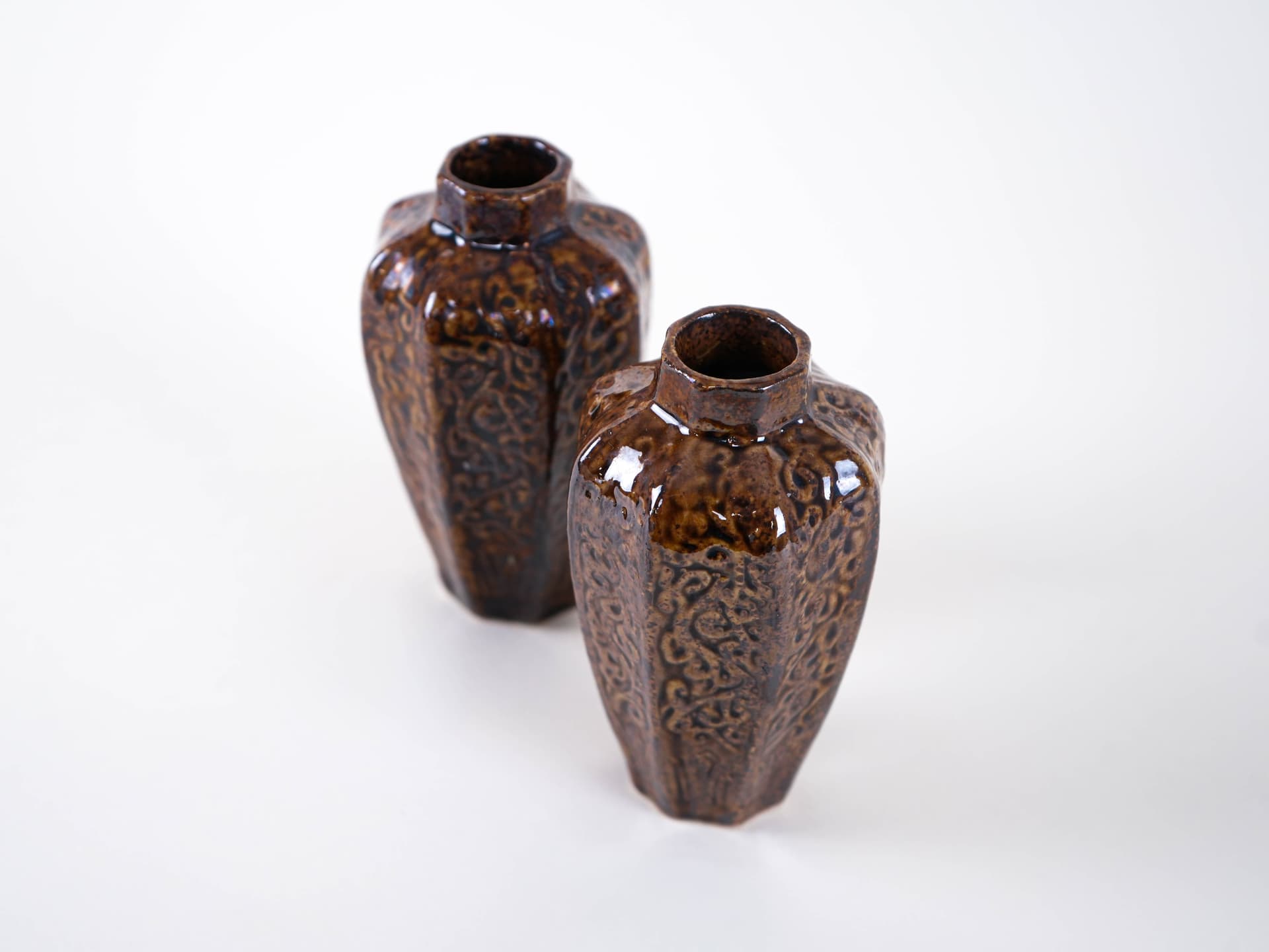 Set of vases, brown stoneware, Denmark, 1960s. - 313931