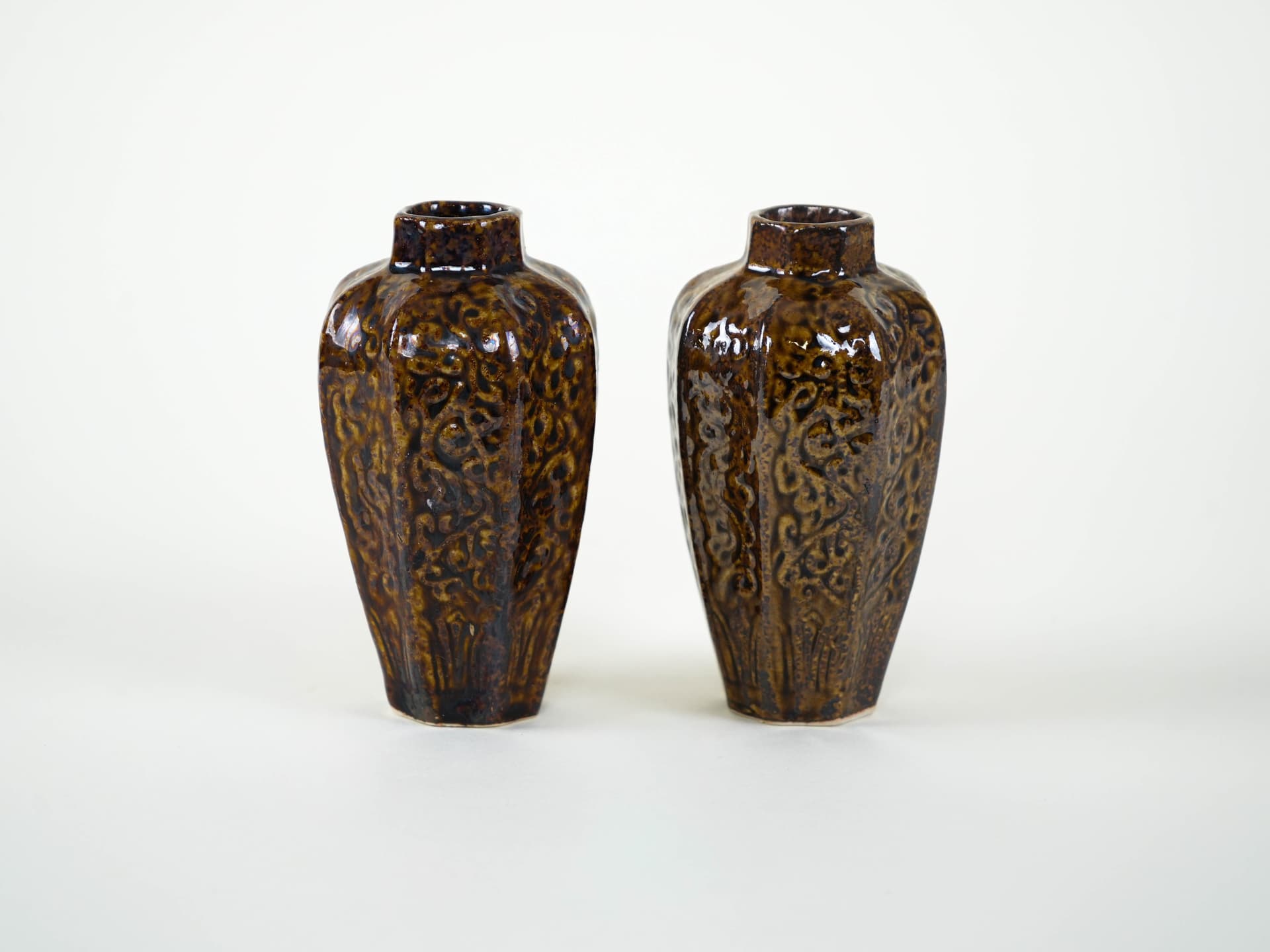 Set of vases, brown stoneware, Denmark, 1960s. - 313930