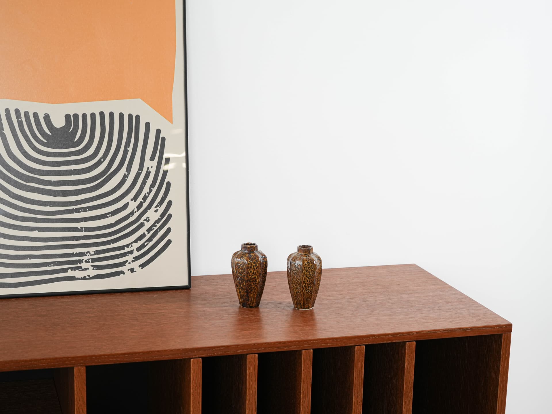 Set of vases, brown stoneware, Denmark, 1960s. - 313934