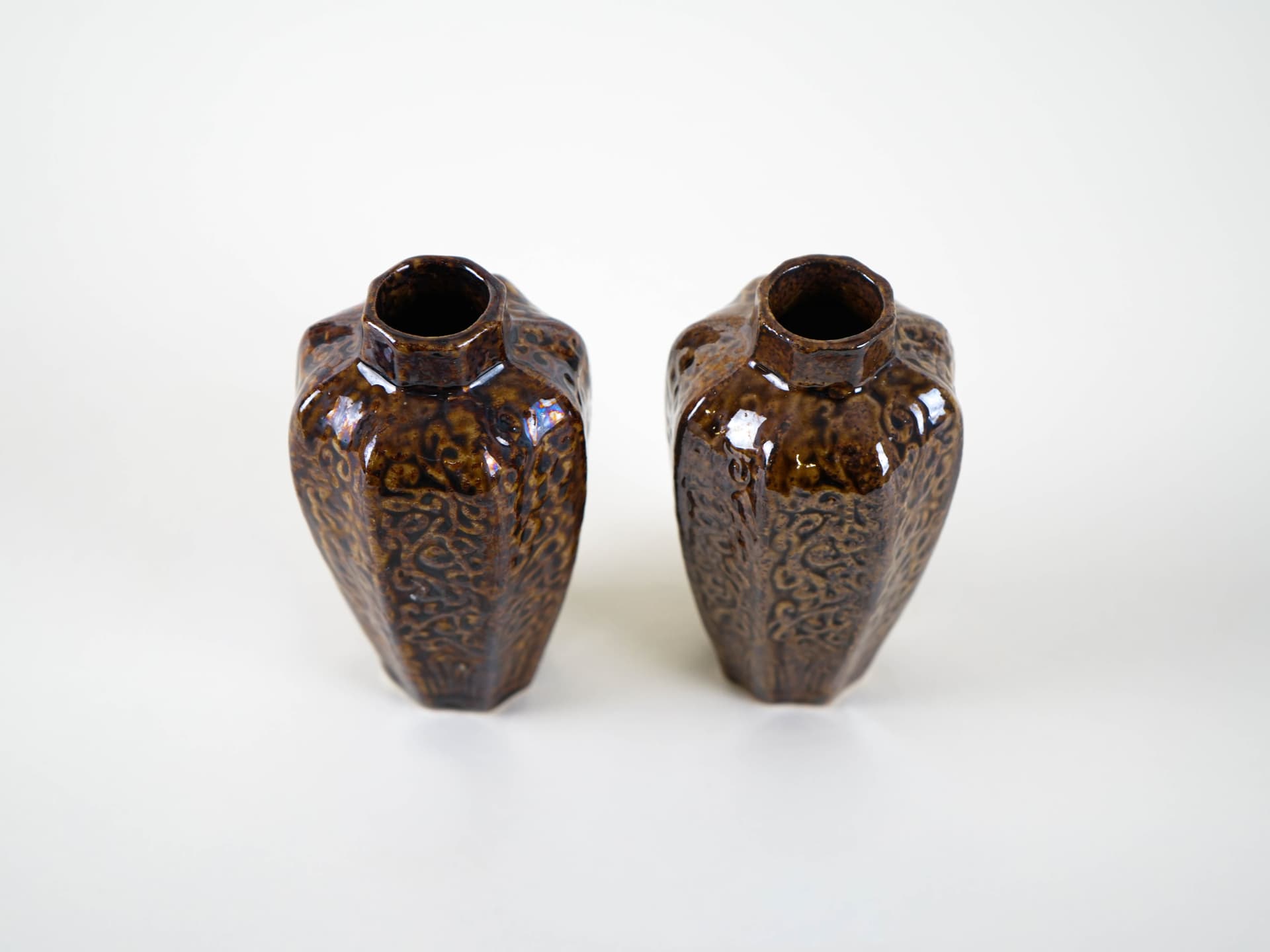 Set of vases, brown stoneware, Denmark, 1960s. - 313932
