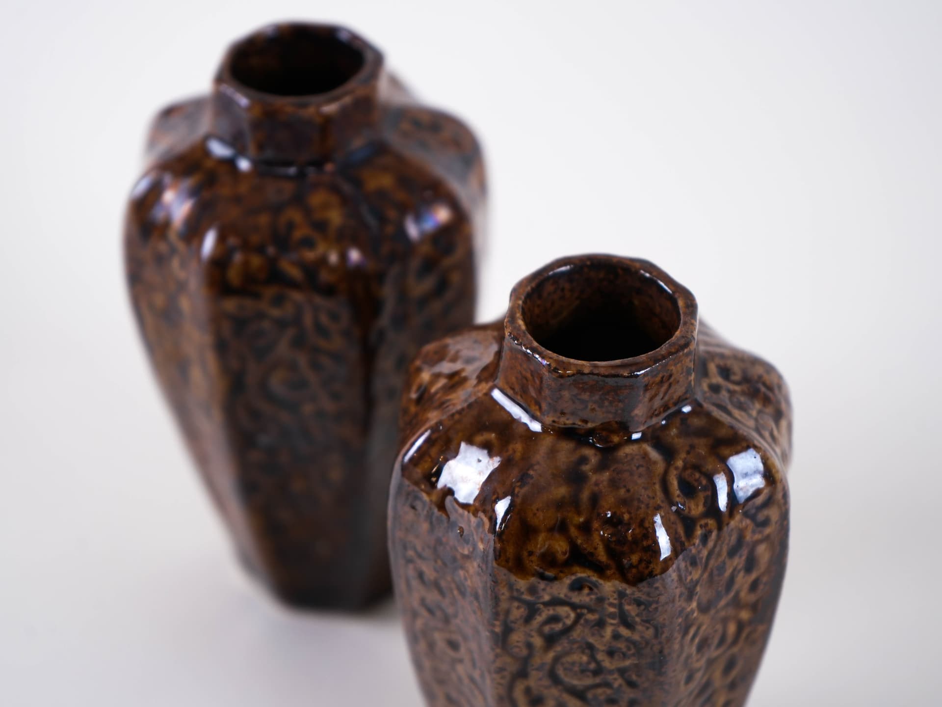 Set of vases, brown stoneware, Denmark, 1960s. - 313933