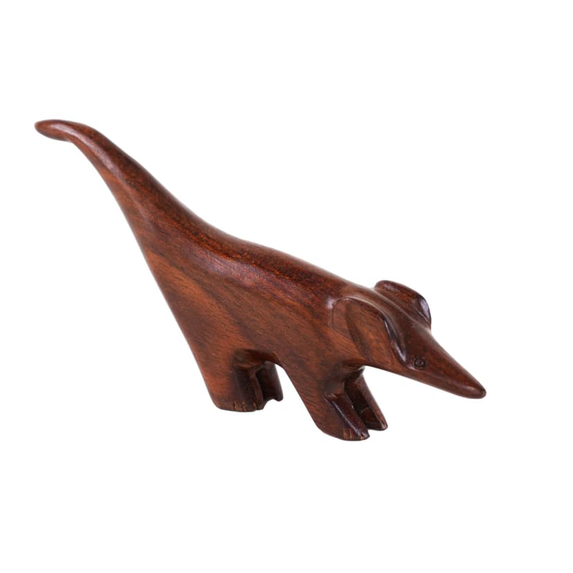 Animal figurine, brown teak, Denmark, 1970s.