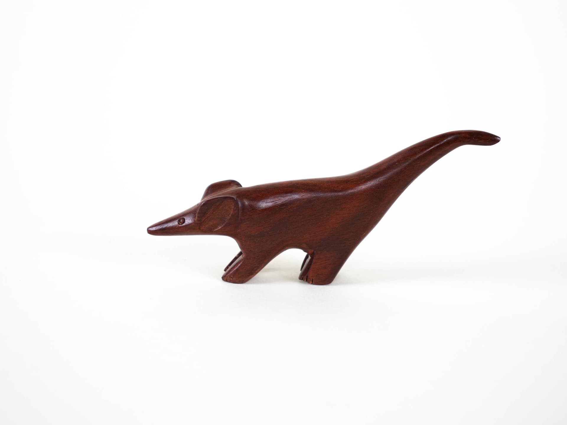 Animal figurine, brown teak, Denmark, 1970s. - 313943