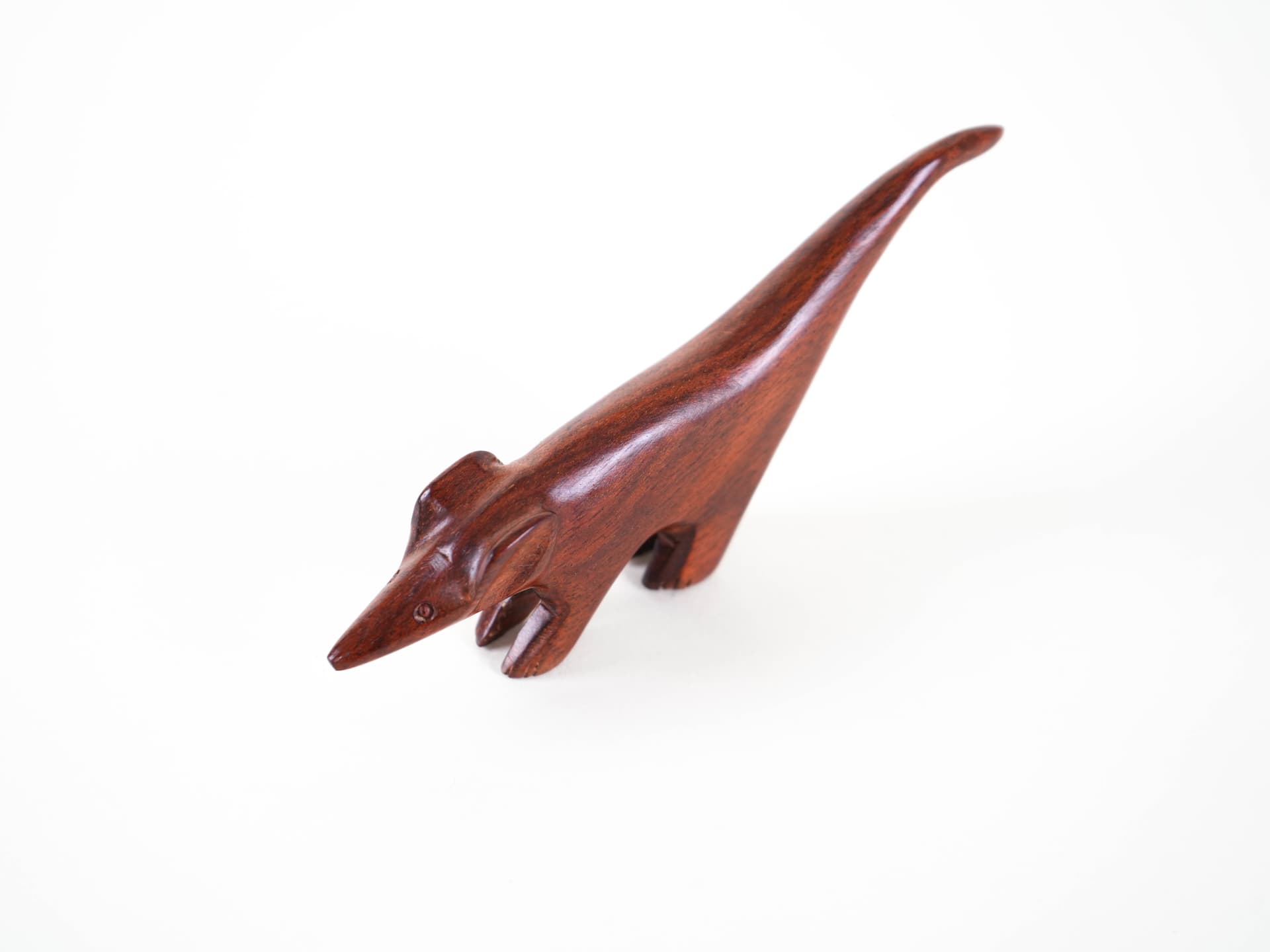 Animal figurine, brown teak, Denmark, 1970s. - 313947