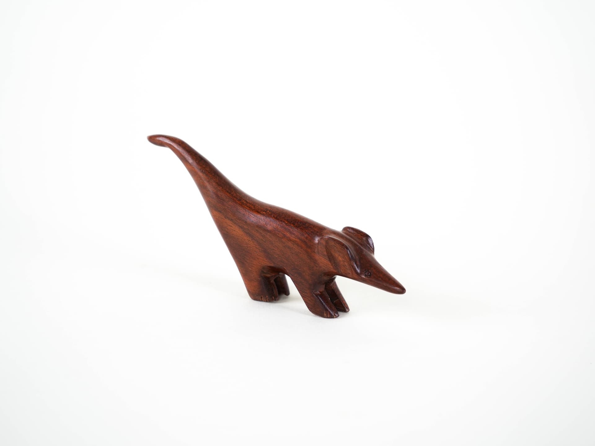 Animal figurine, brown teak, Denmark, 1970s. - 313946
