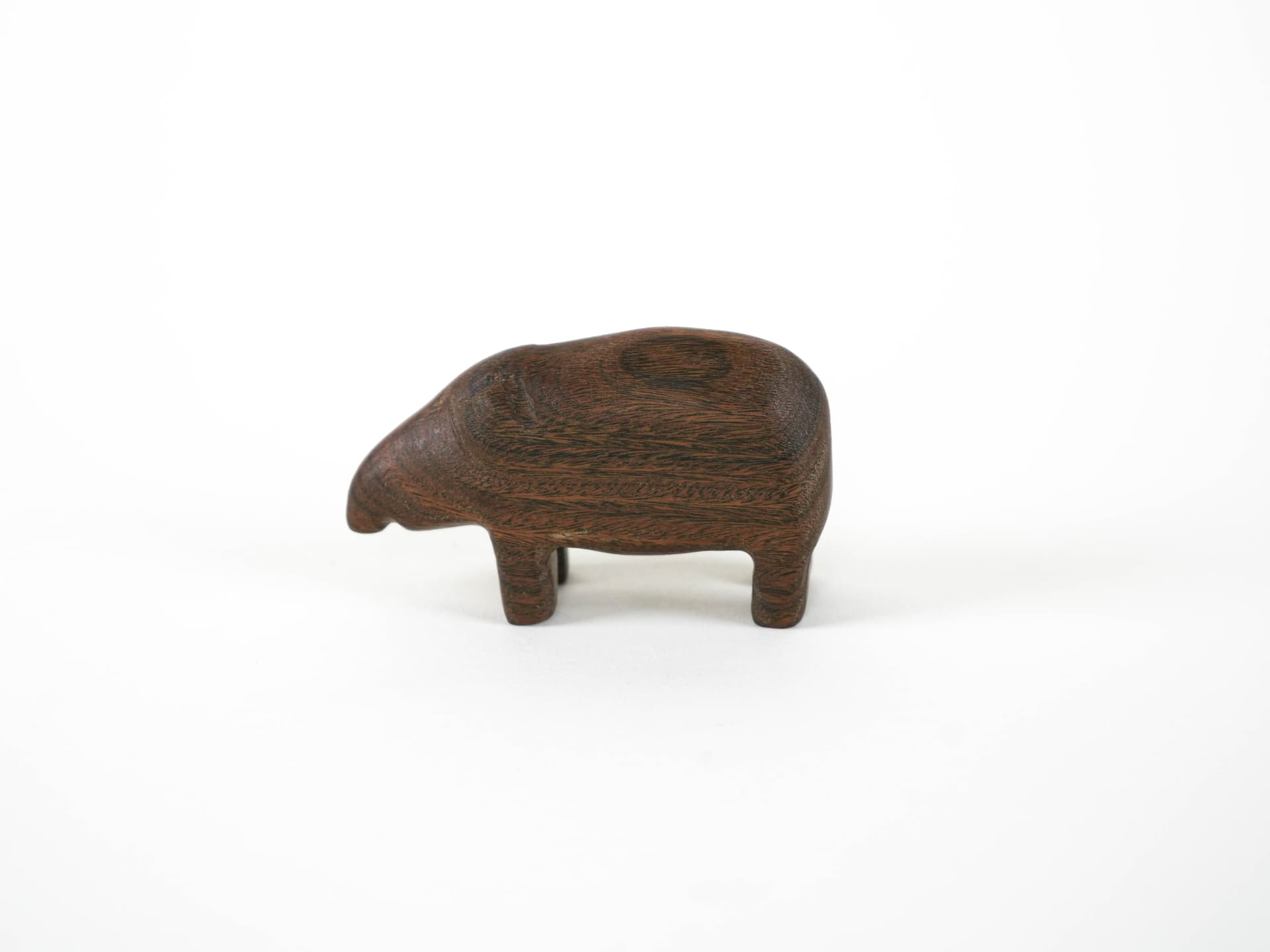 Animal figurine, brown, wood, Denmark, 1970s. - 313950