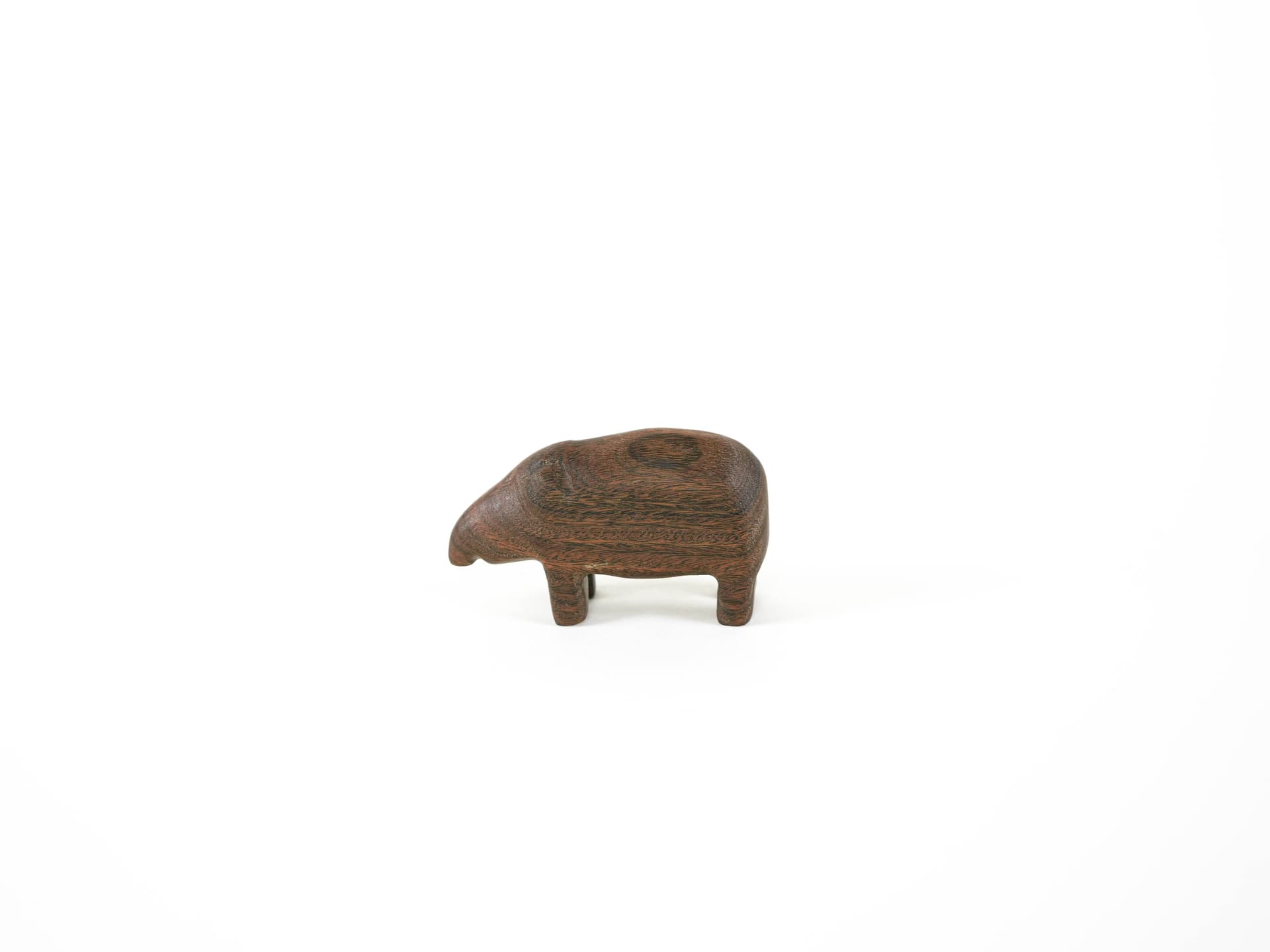 Animal figurine, brown, wood, Denmark, 1970s. - 313951