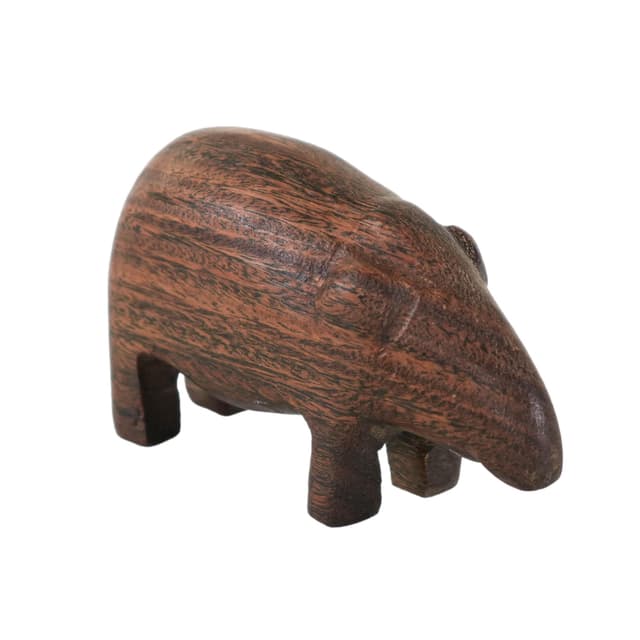 Animal figurine, brown, wood, Denmark, 1970s. - DIMENSION