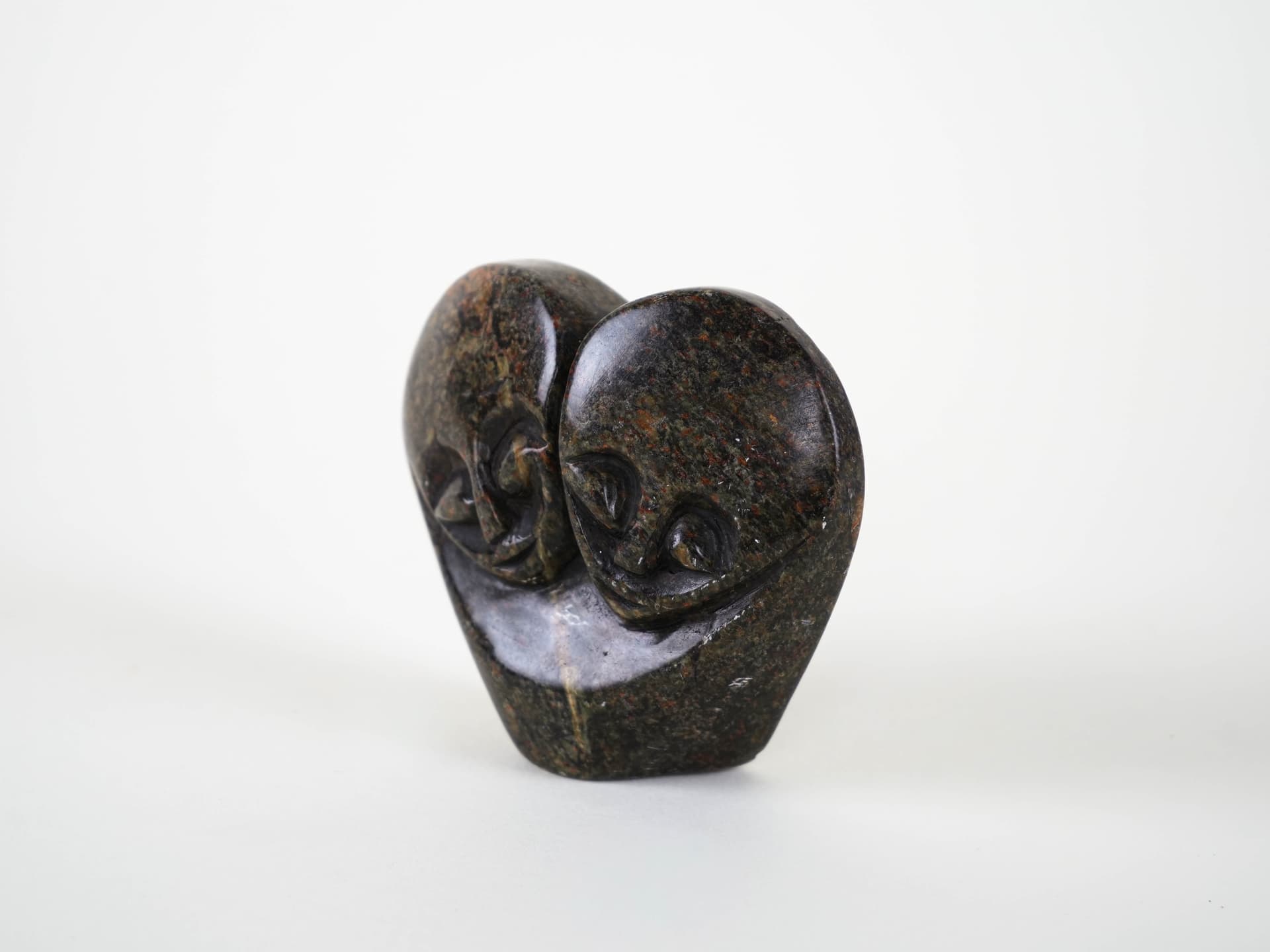 Abstract sculpture, green stone, Denmark, 1980s. - 313972