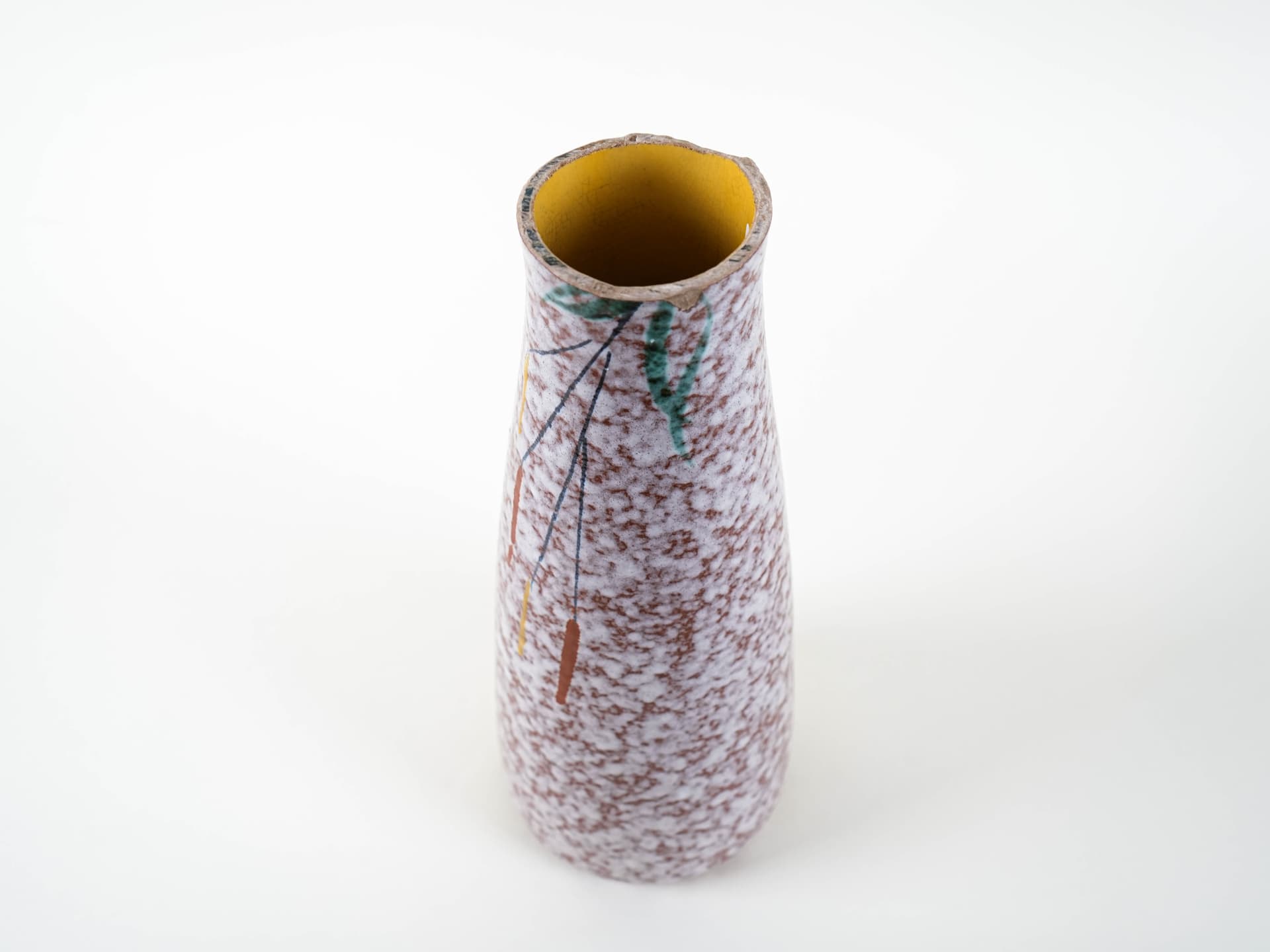 Vase, matte white brown ceramic, Denmark, 1960s. - 314013