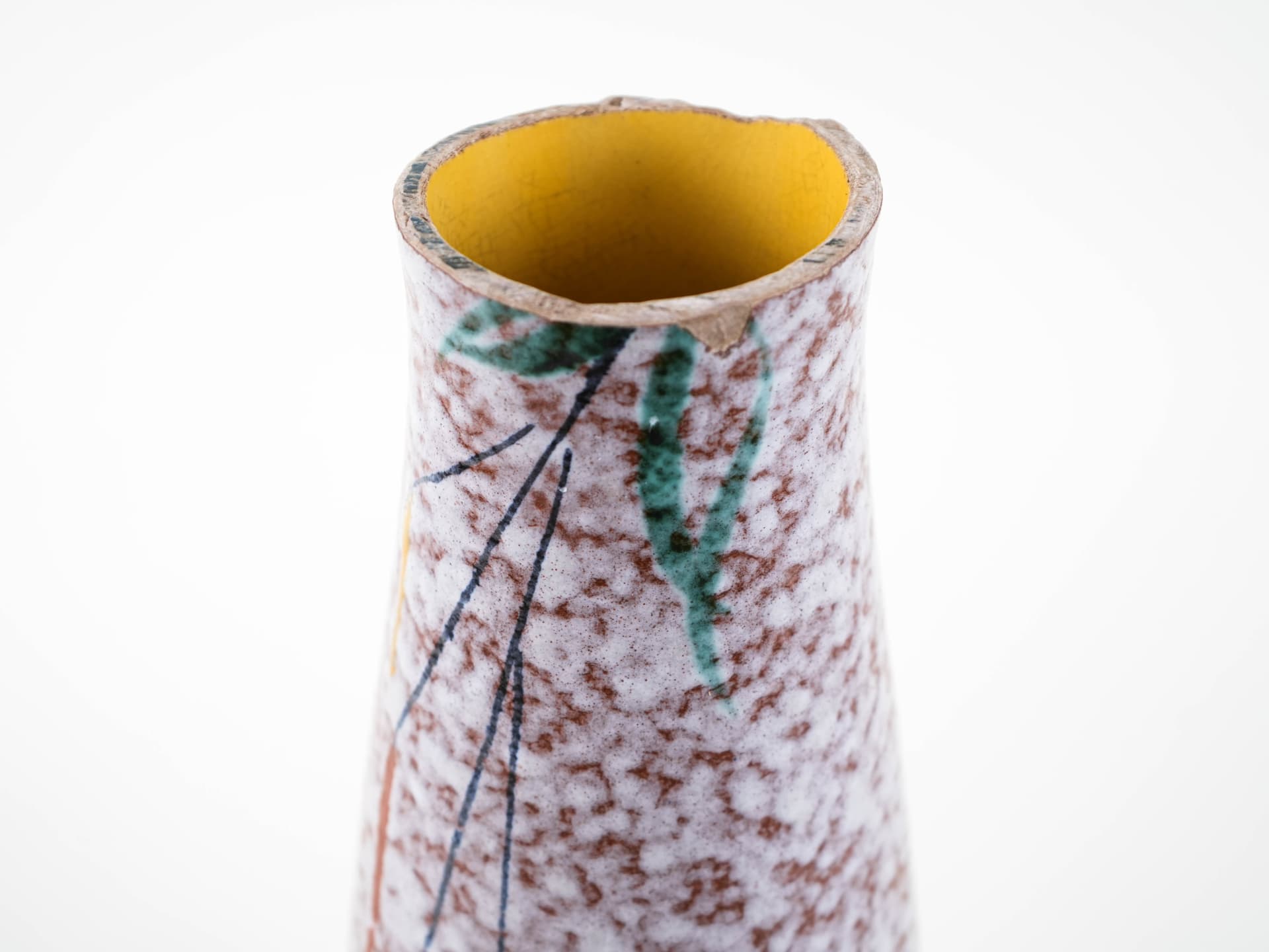 Vase, matte white brown ceramic, Denmark, 1960s. - 314012