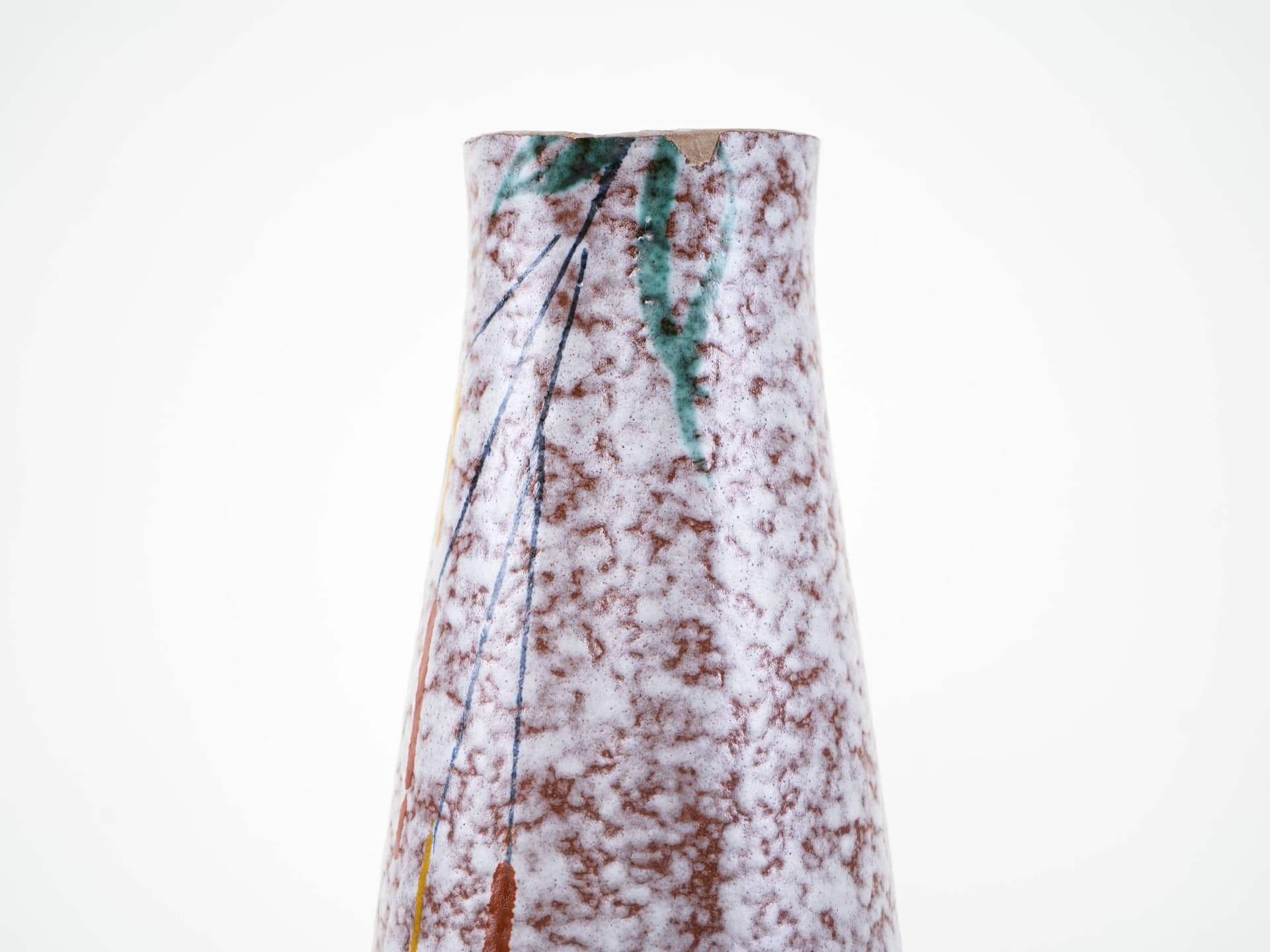 Vase, matte white brown ceramic, Denmark, 1960s. - 314011