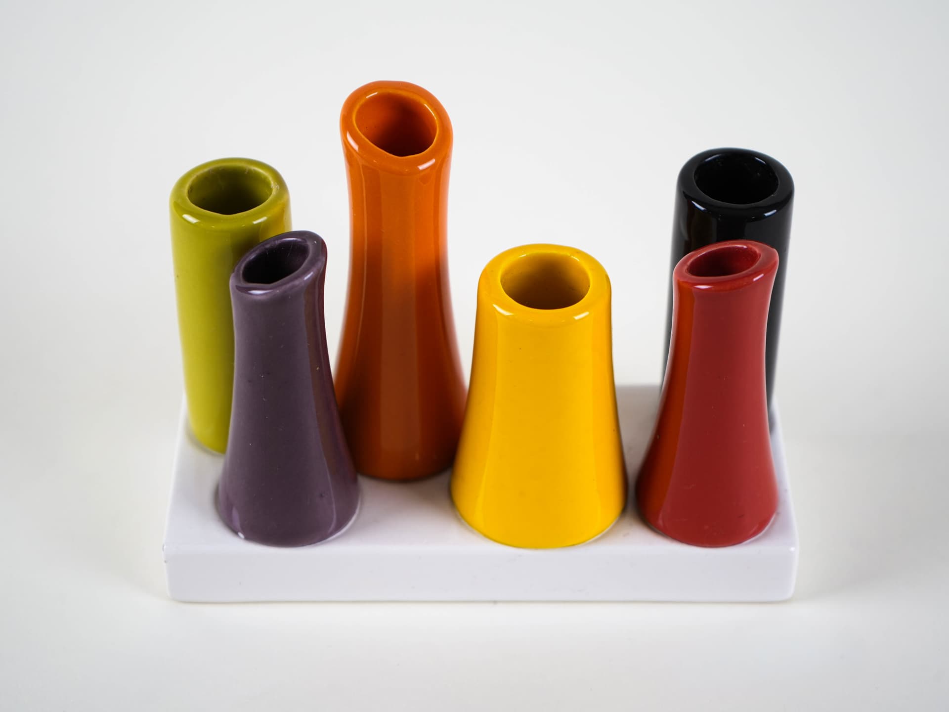Set of soliflore vases, multicolour ceramic, Denmark, 1970s. - 314039