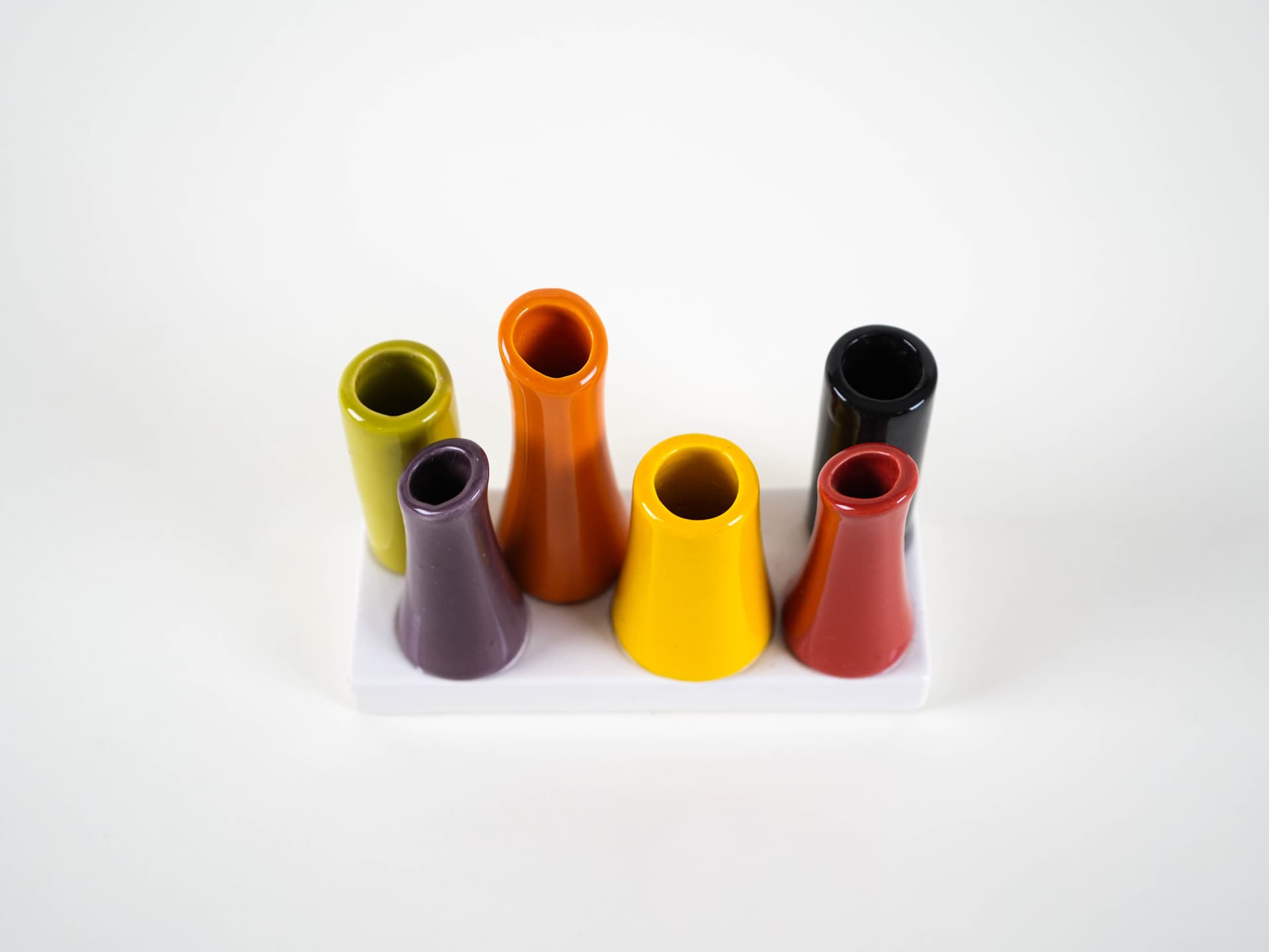 Set of soliflore vases, multicolour ceramic, Denmark, 1970s. - 314035