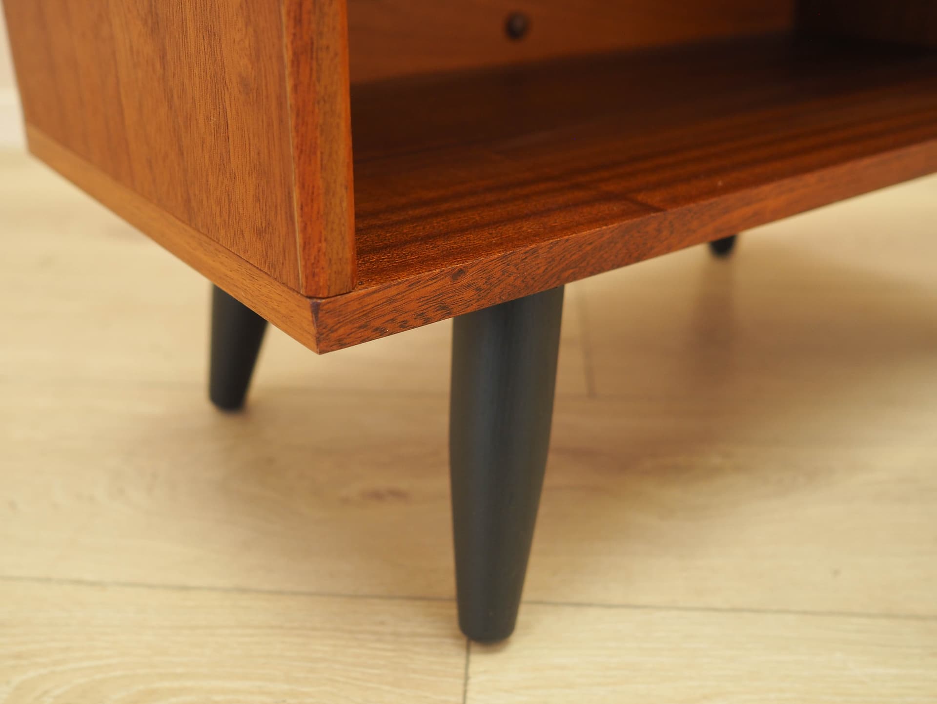 Bookcase, brown teak, black wood, Denmark, 1970s. - 314112