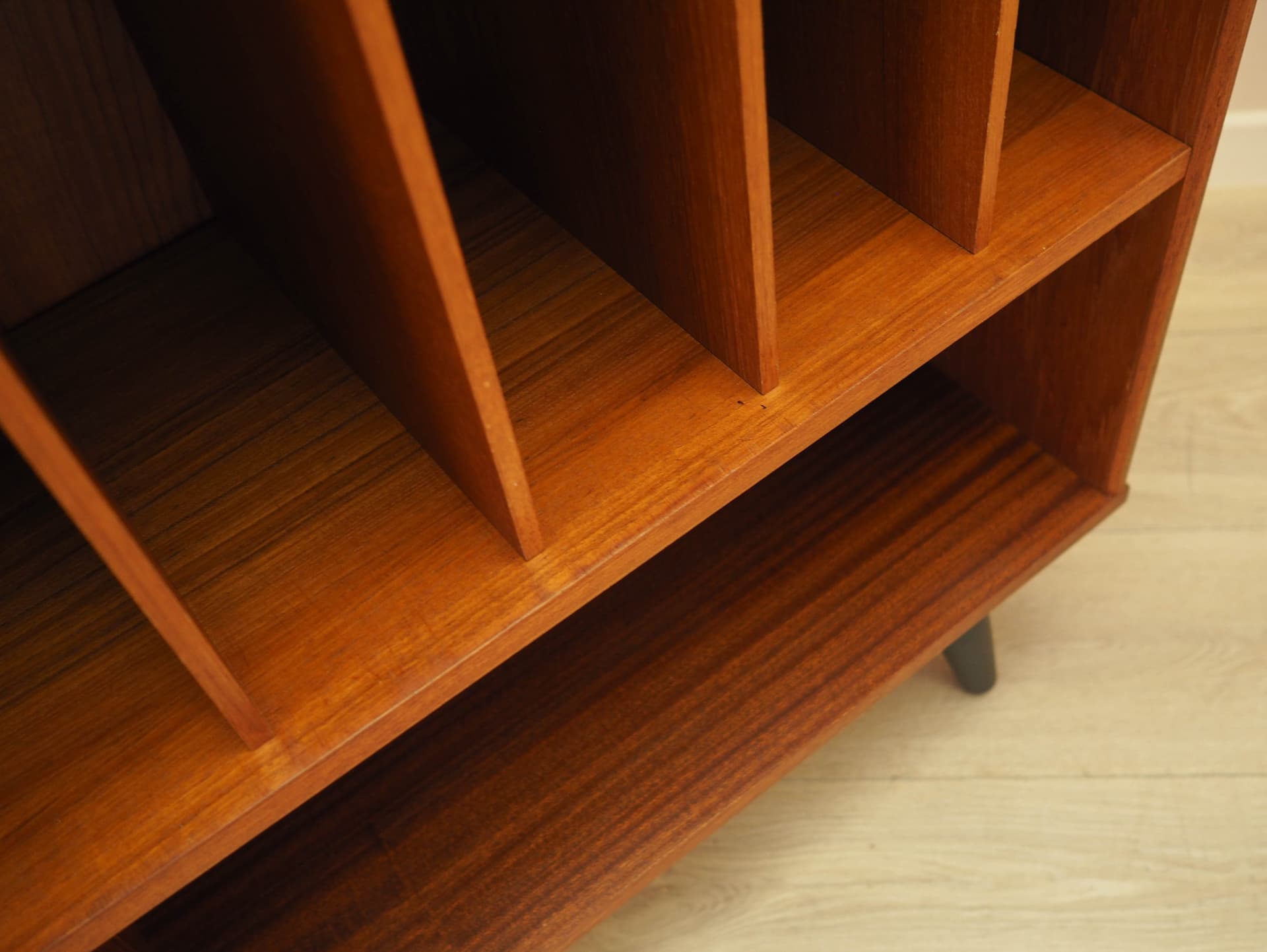 Bookcase, brown teak, black wood, Denmark, 1970s. - 314110