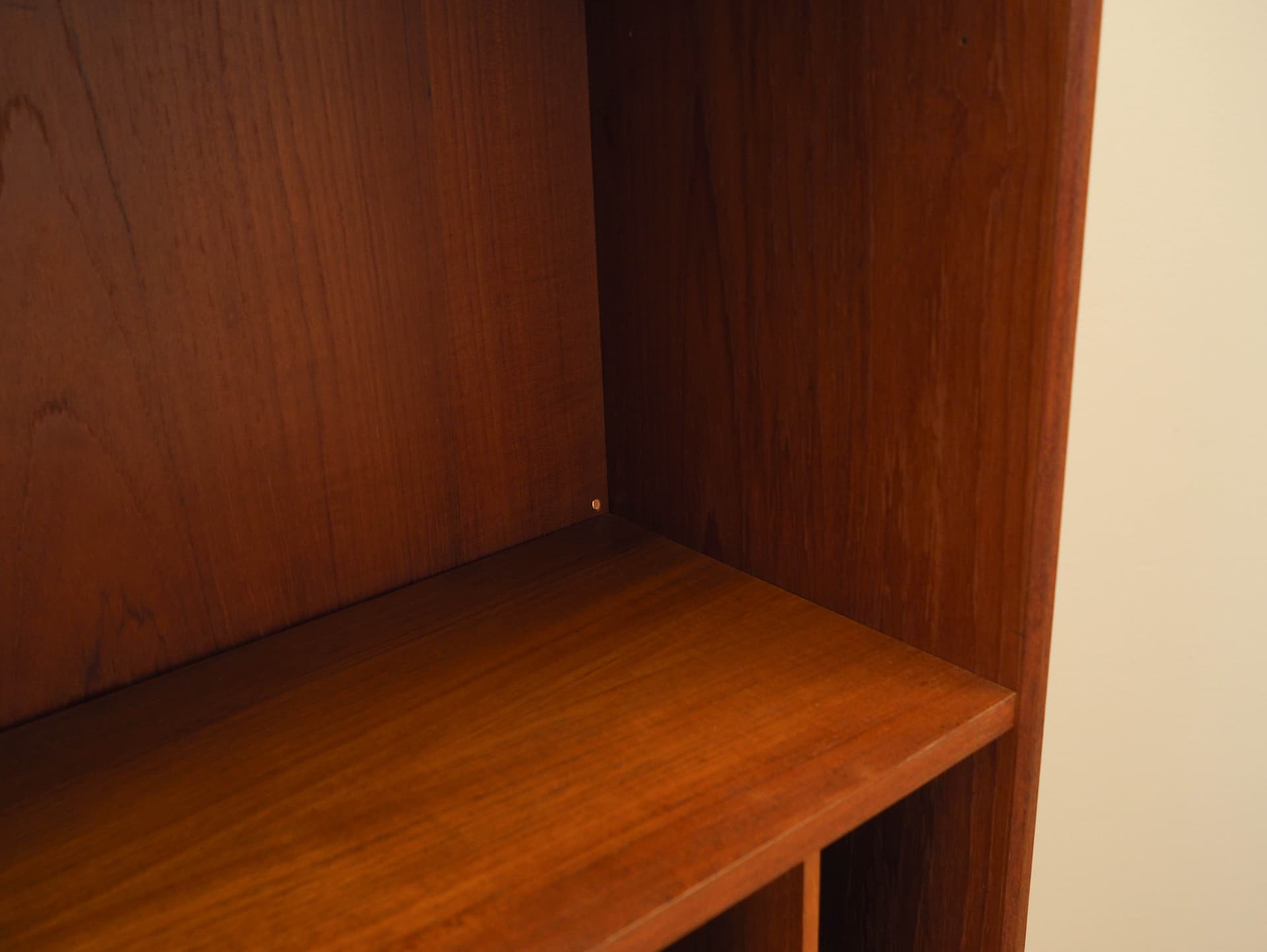 Bookcase, brown teak, black wood, Denmark, 1970s. - 314109