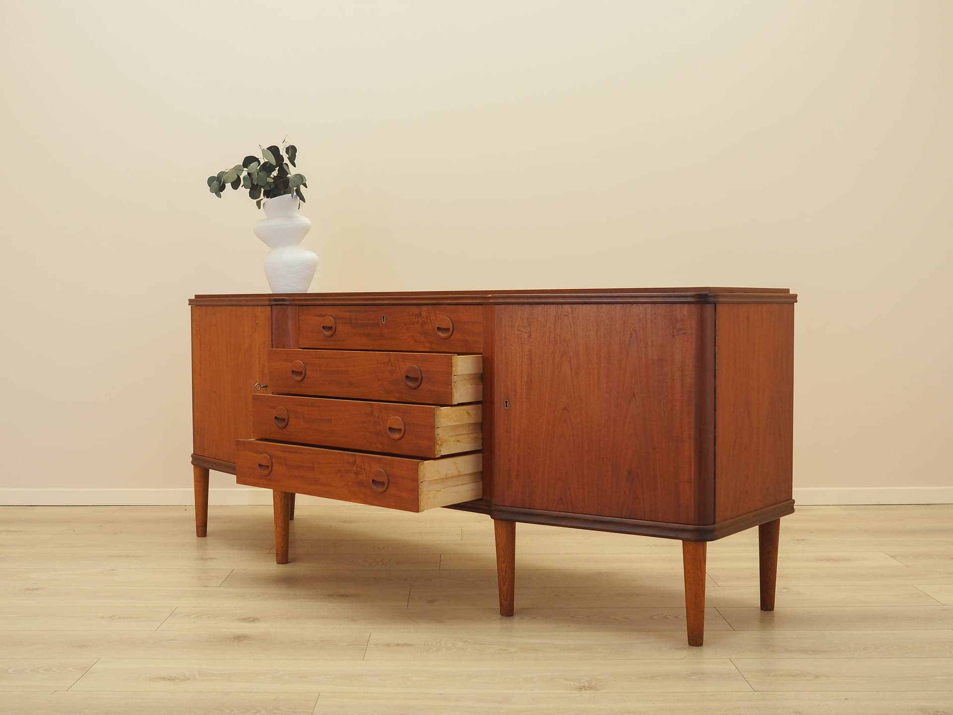 Sideboard, brown teak, Denmark, 1960s. - 314117