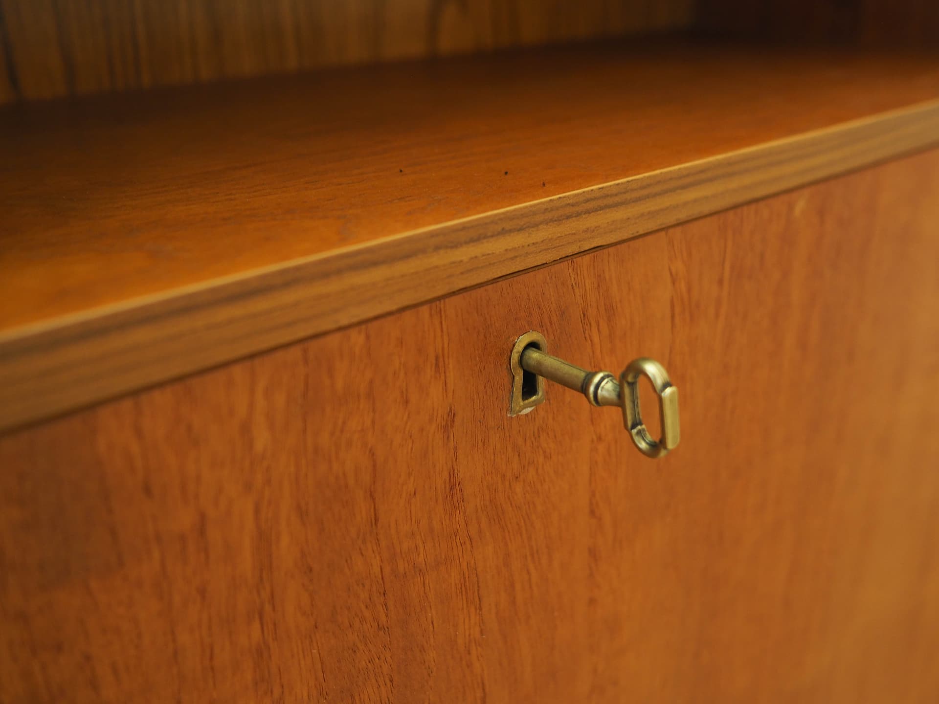 Bookcase, brown teak, black wood, Denmark, 1970s. - 314137