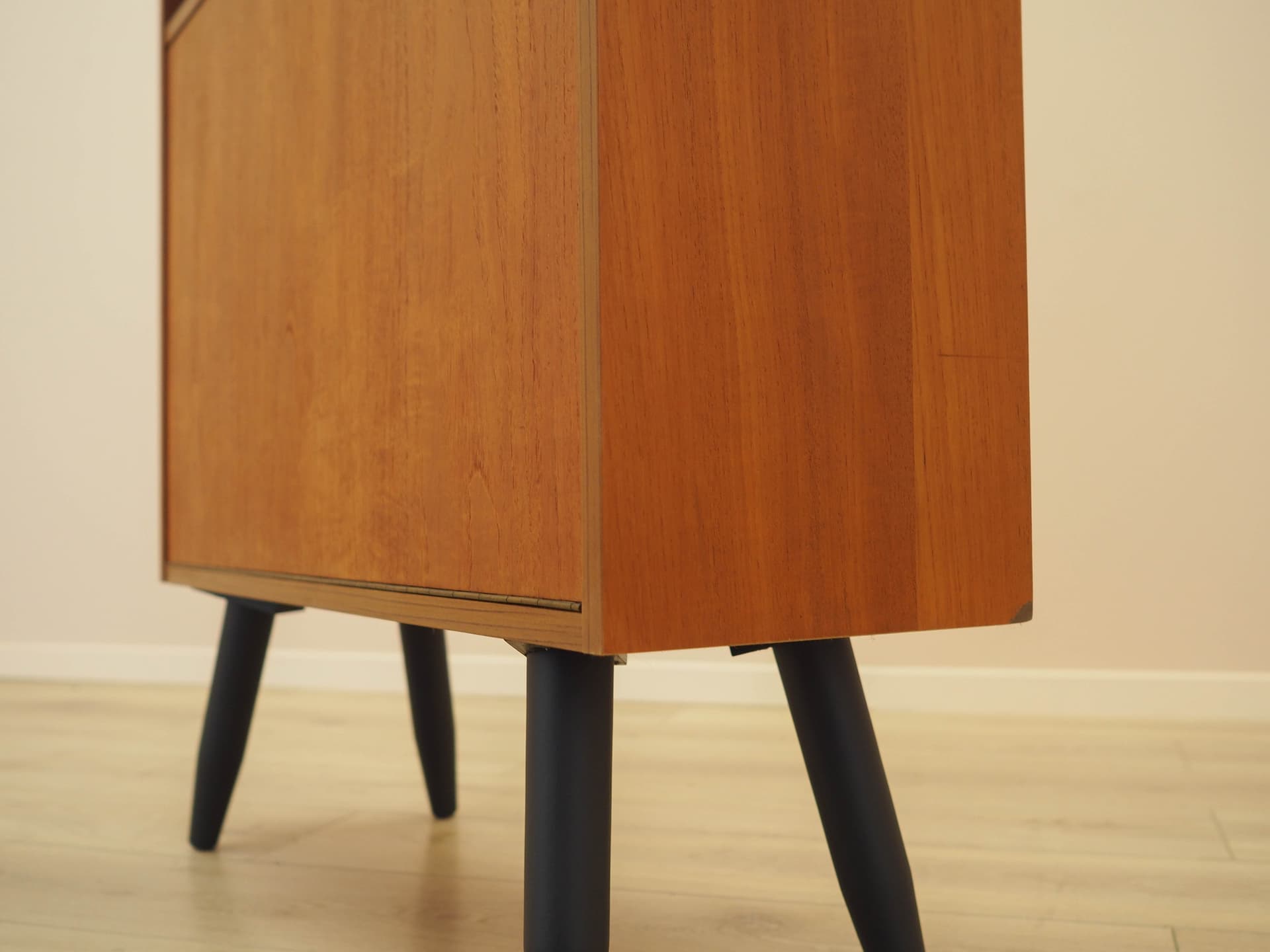 Bookcase, brown teak, black wood, Denmark, 1970s. - 314139