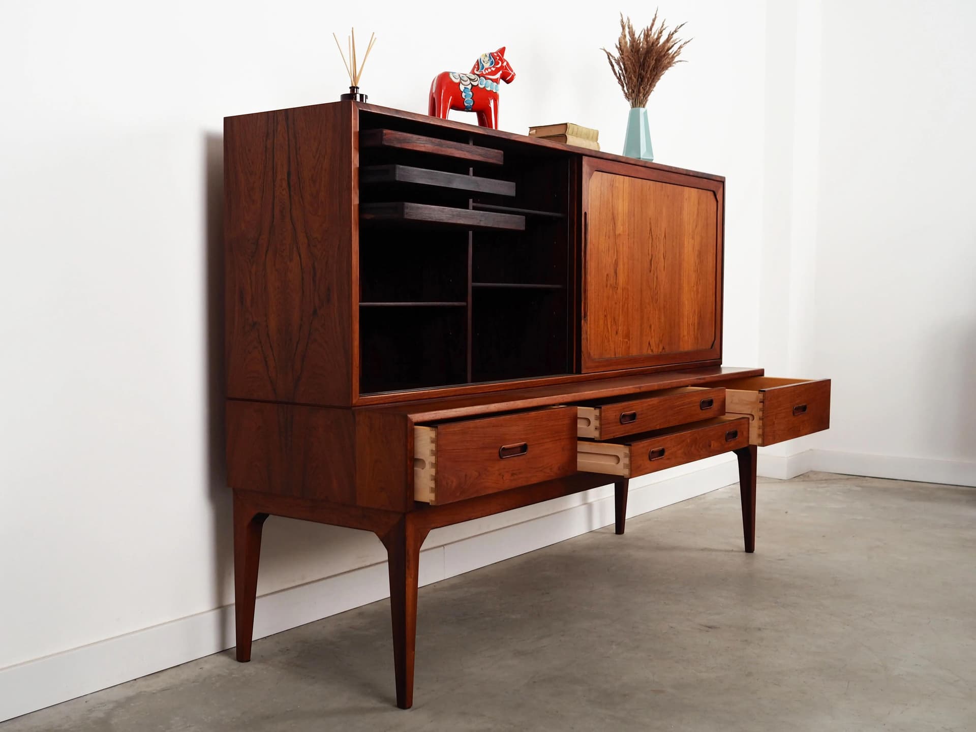 Highboard, palisander ciemnobrązowy, proj. S. Hansen, Dania, lata 60. - 23400