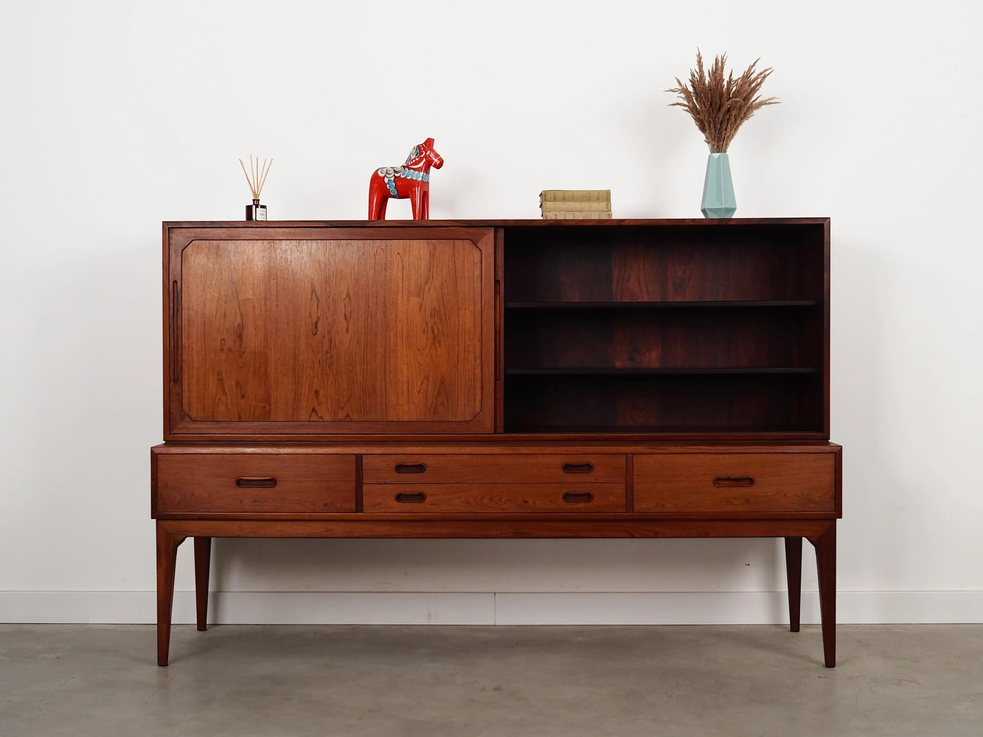 Highboard, palisander ciemnobrązowy, proj. S. Hansen, Dania, lata 60. - 23399