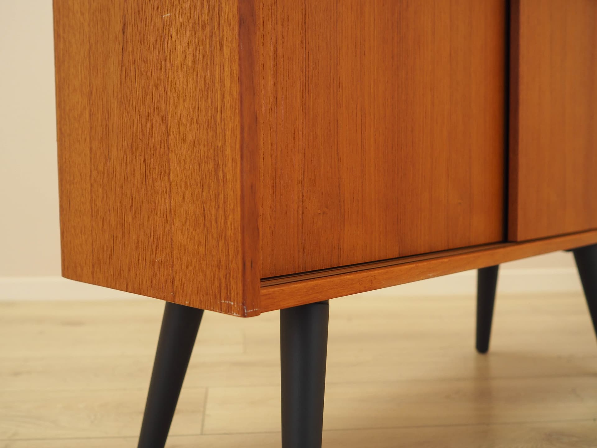 Bookcase, brown teak, black wood, Denmark, 1970s. - 314162