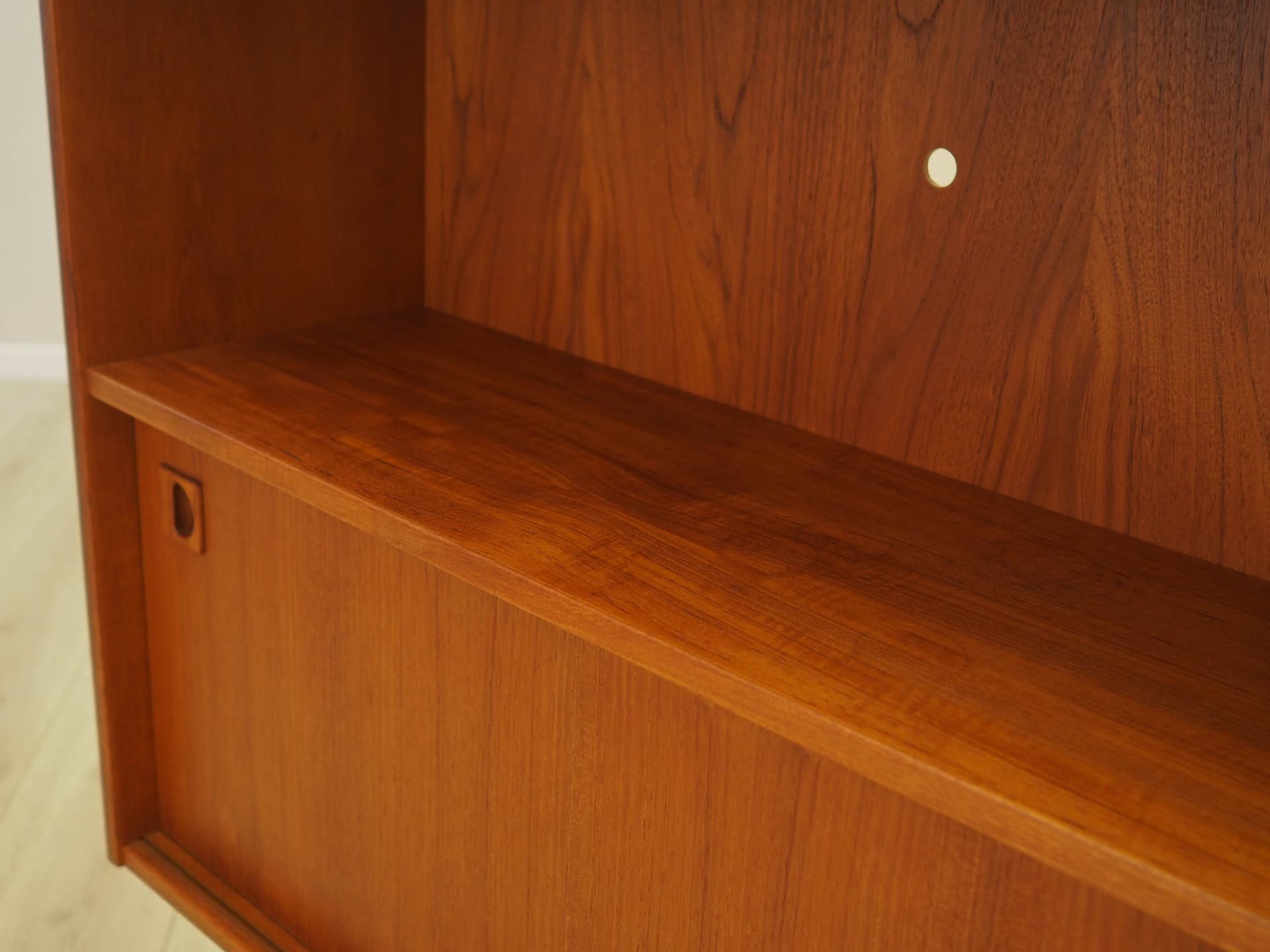 Bookcase, brown teak, black wood, Denmark, 1970s. - 314165