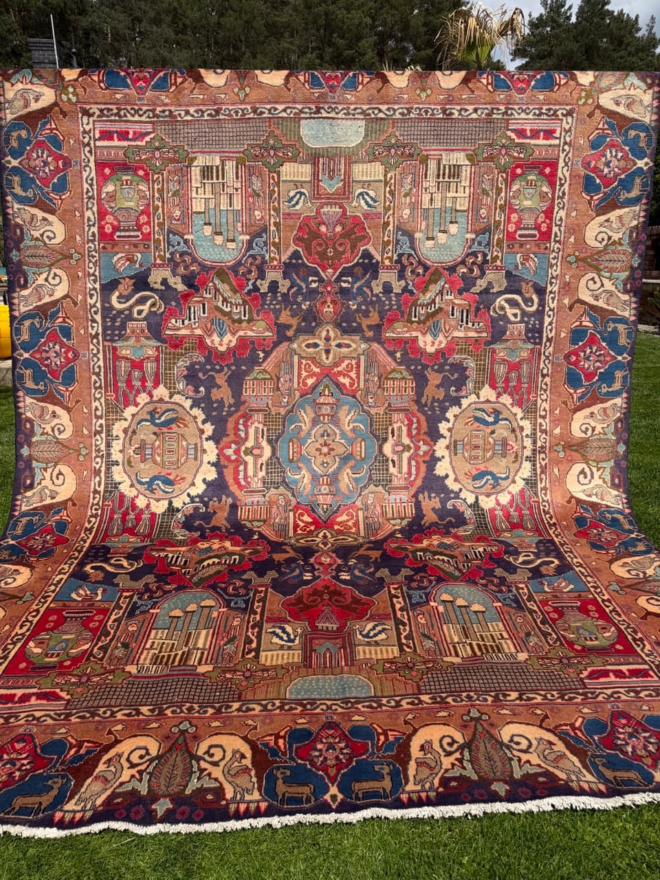 Rug Kashmar Figural 390x300 cm, multicolor, Kashmiri wool, Iran - 314225