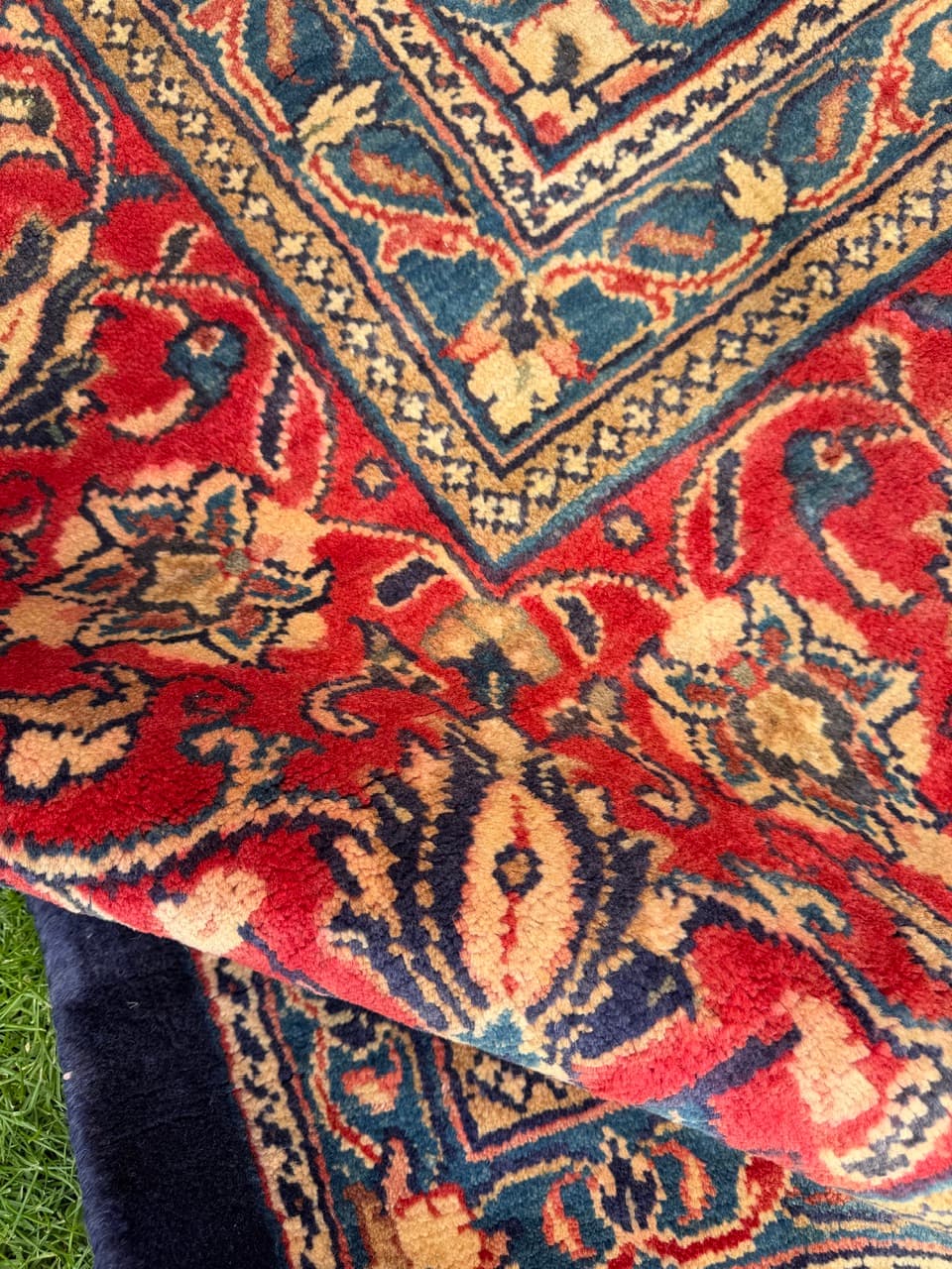 Rug Isfahan 400x300 cm, navy blue, wool, Iran - 314241