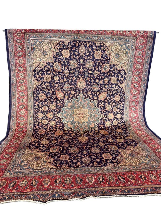 Rug Isfahan 400x300 cm, navy blue, wool, Iran - DIMENSION