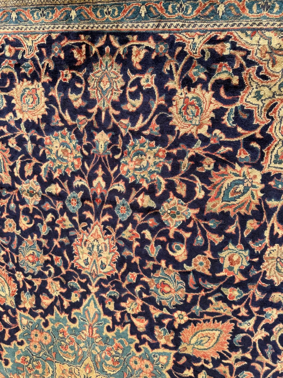 Rug Isfahan 400x300 cm, navy blue, wool, Iran - 314238