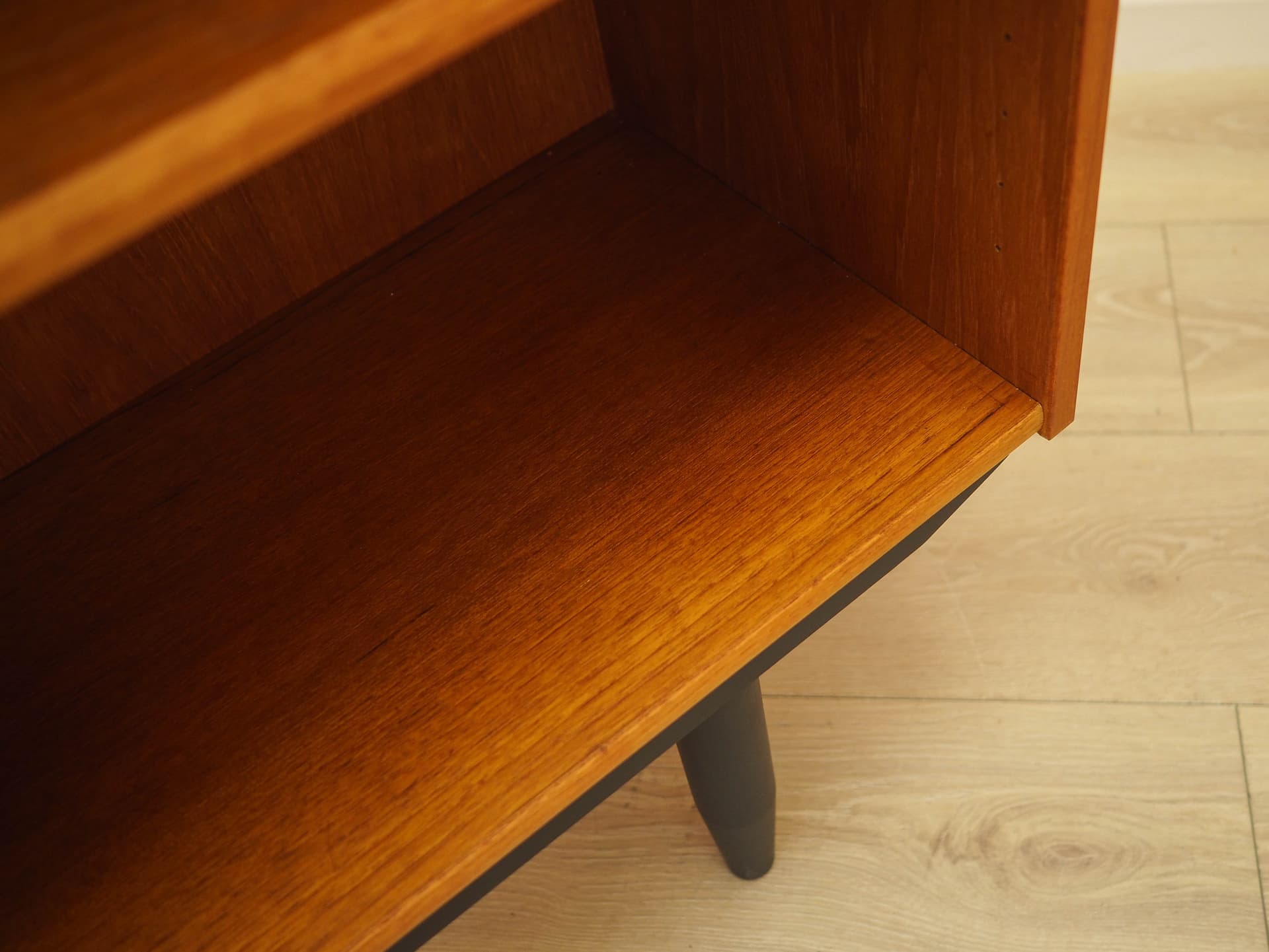 Bookcase, brown teak, black wood, Denmark, 1970s. - 314335